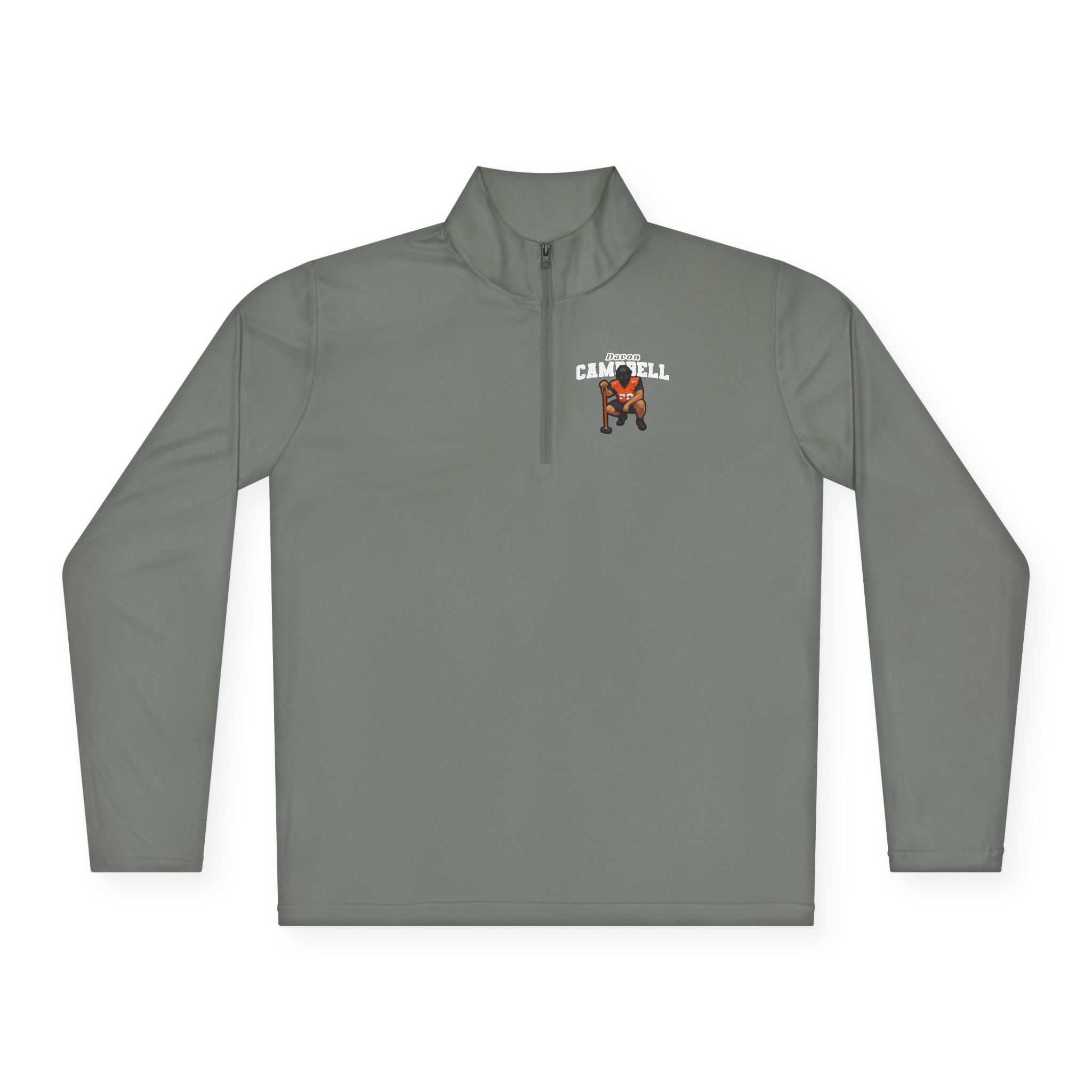 Q-Zip Pullover — character_name_arch in Grey