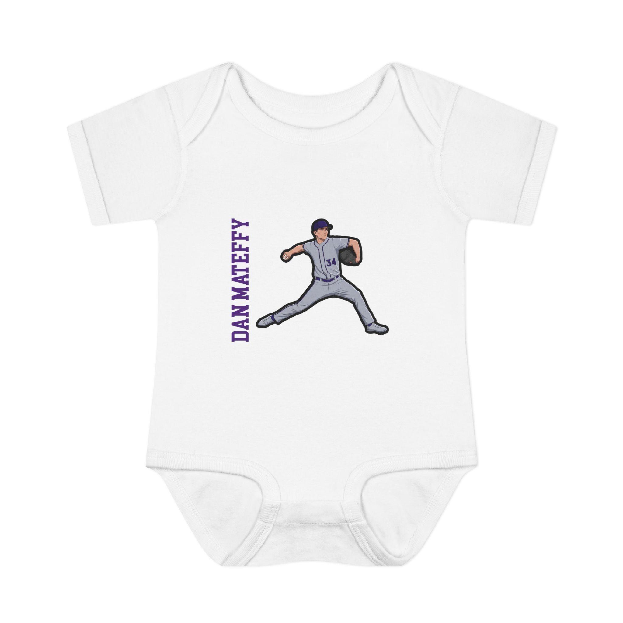 Baby Onesie — character_name_vertical in White