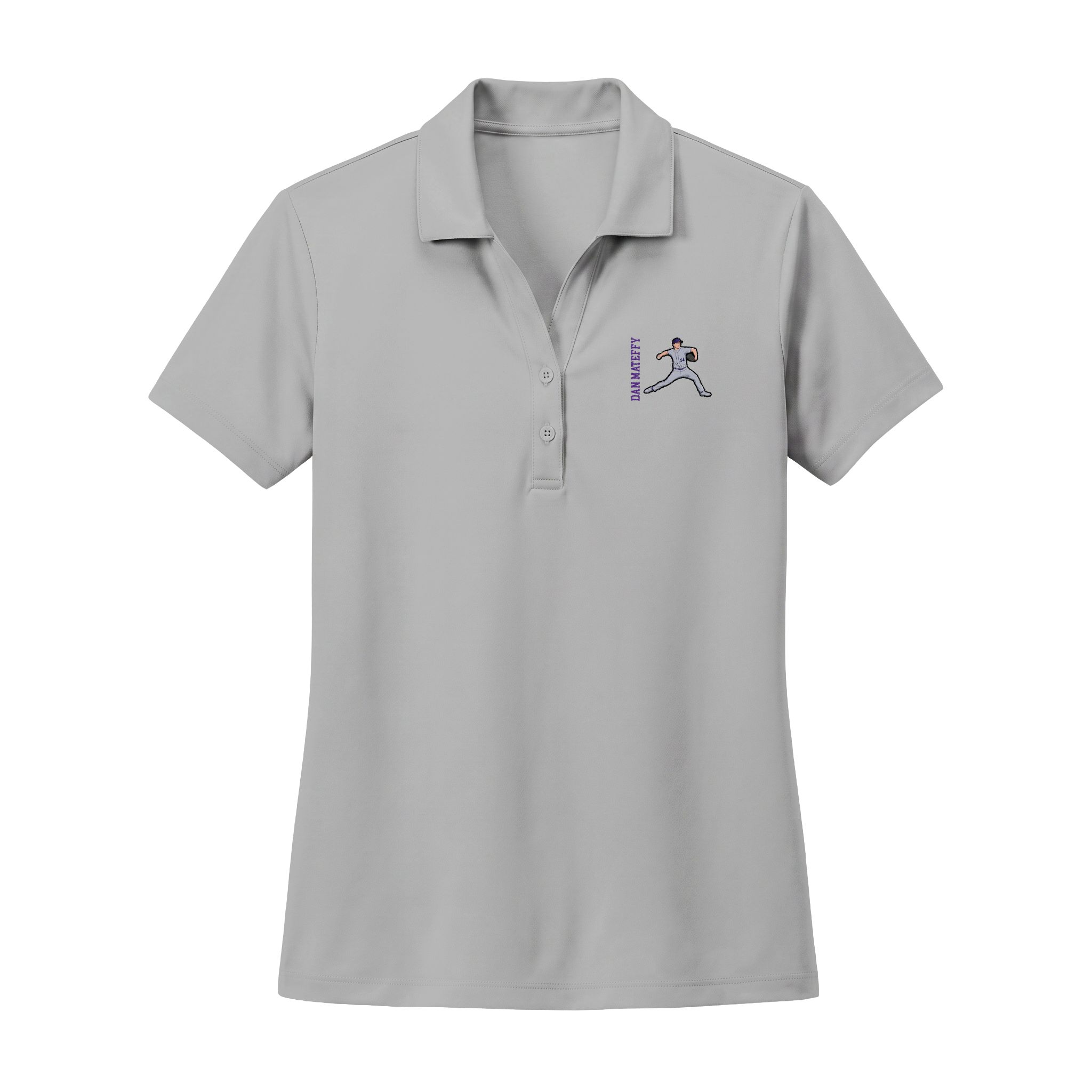 Women's Polo — character_name_vertical in Silver