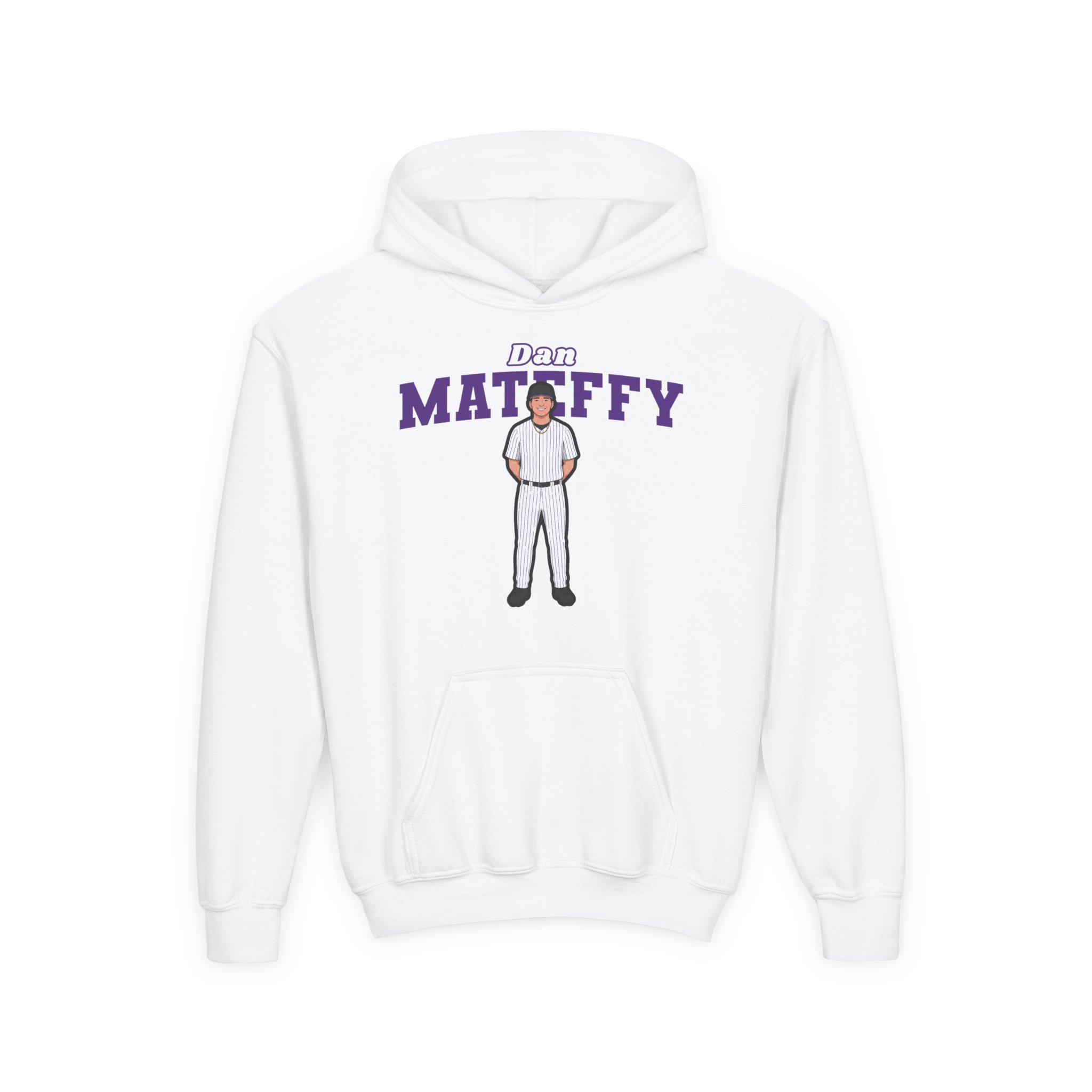 Youth Hoodie — character_name_arch in White