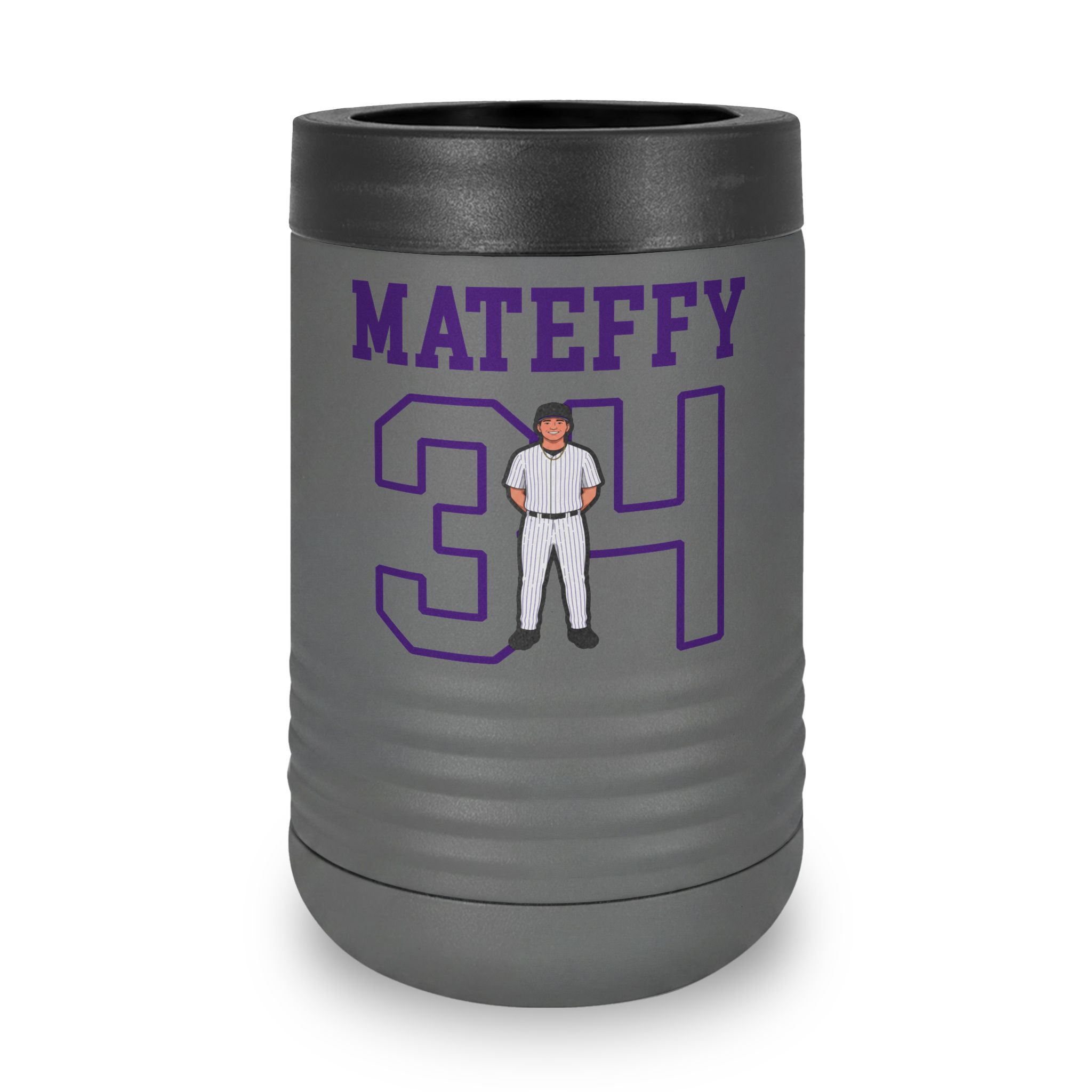 Stainless Can Cooler — character_shirsey in Grey