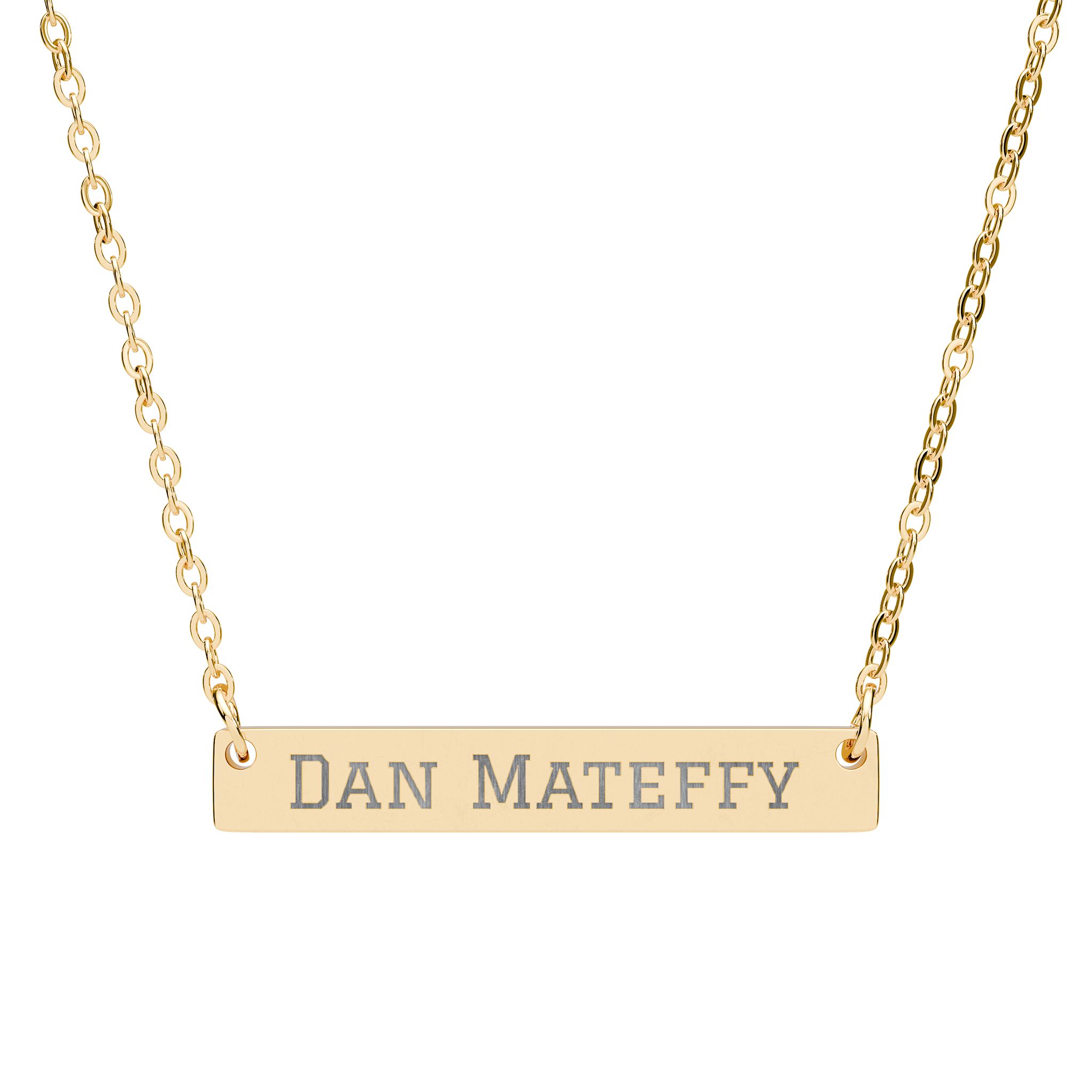 Engraved Bar Necklace — Classic in Gold