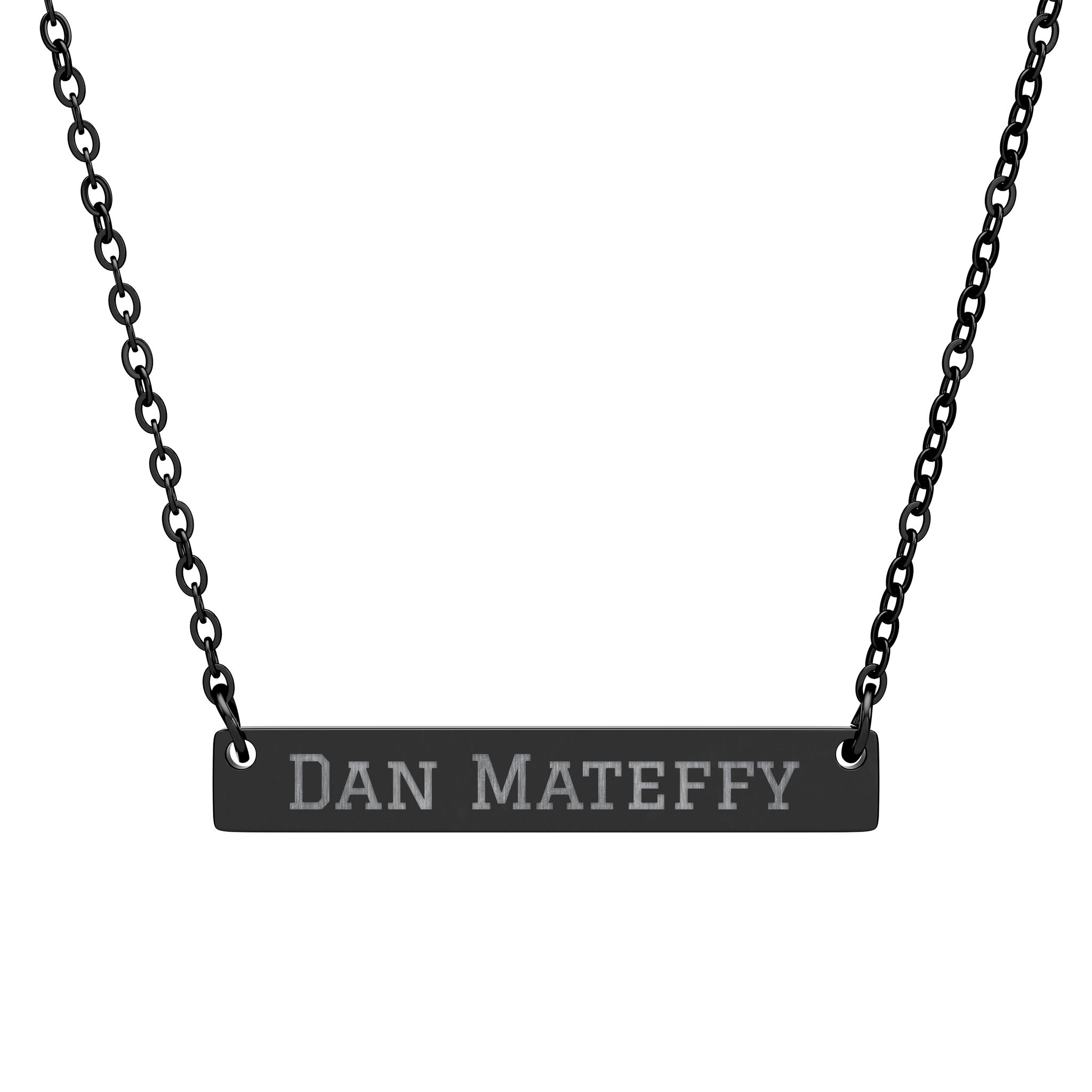 Engraved Bar Necklace — Classic in Black