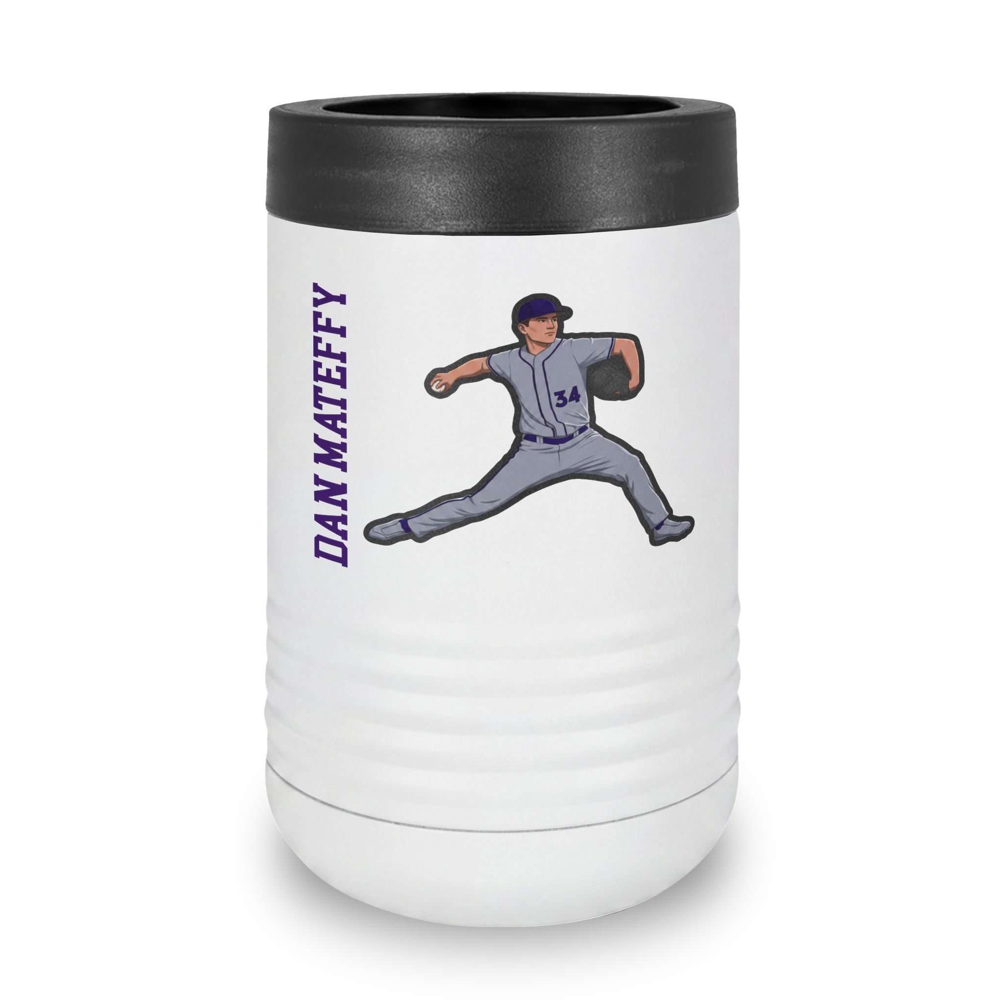 Stainless Can Cooler — character_name_vertical in White