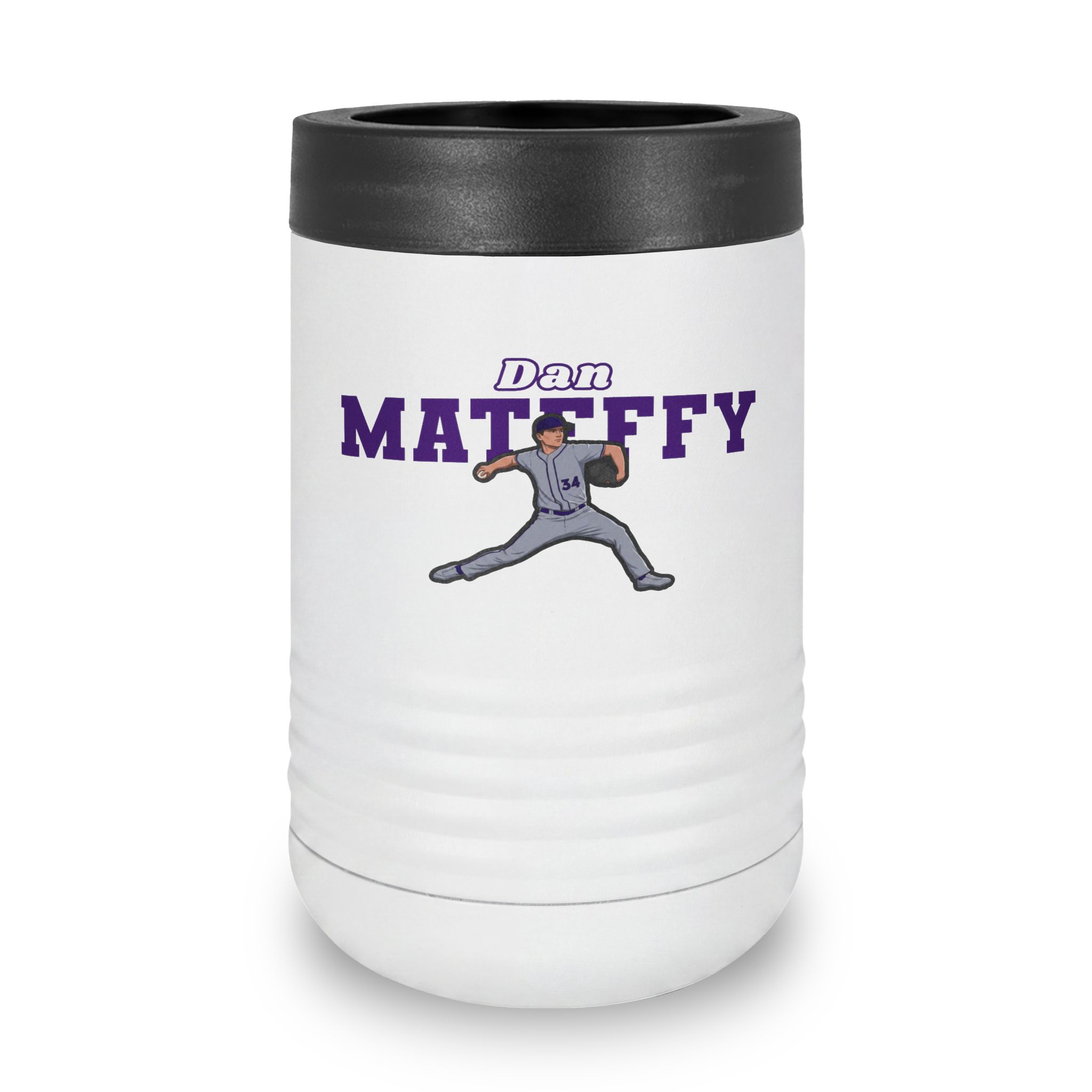 Stainless Can Cooler — character_name_arch in White