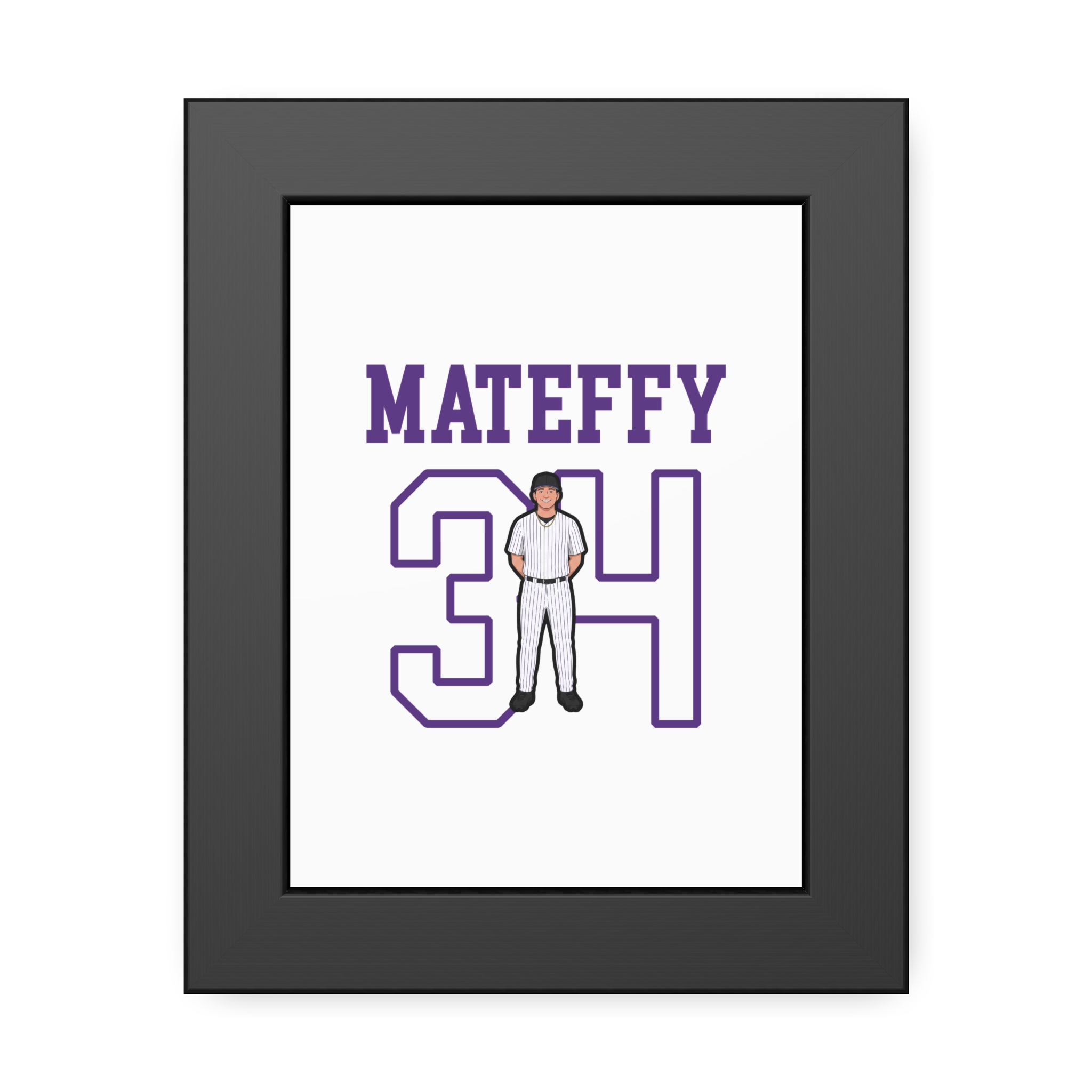Framed Poster — character_shirsey in Black
