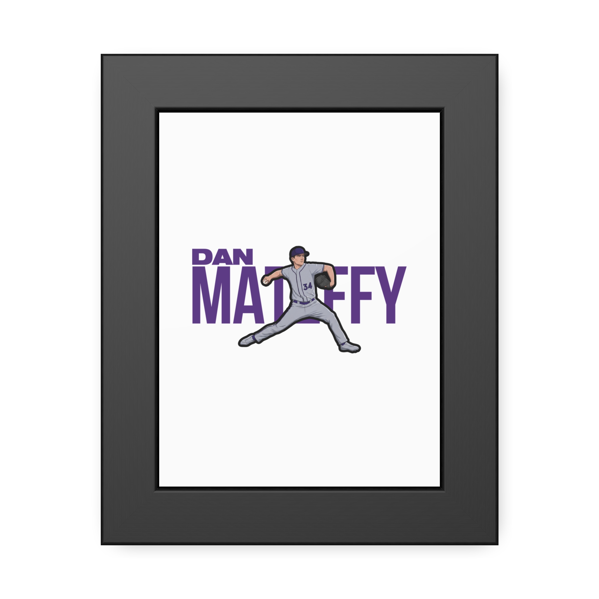 Framed Poster — character_player_name in Black