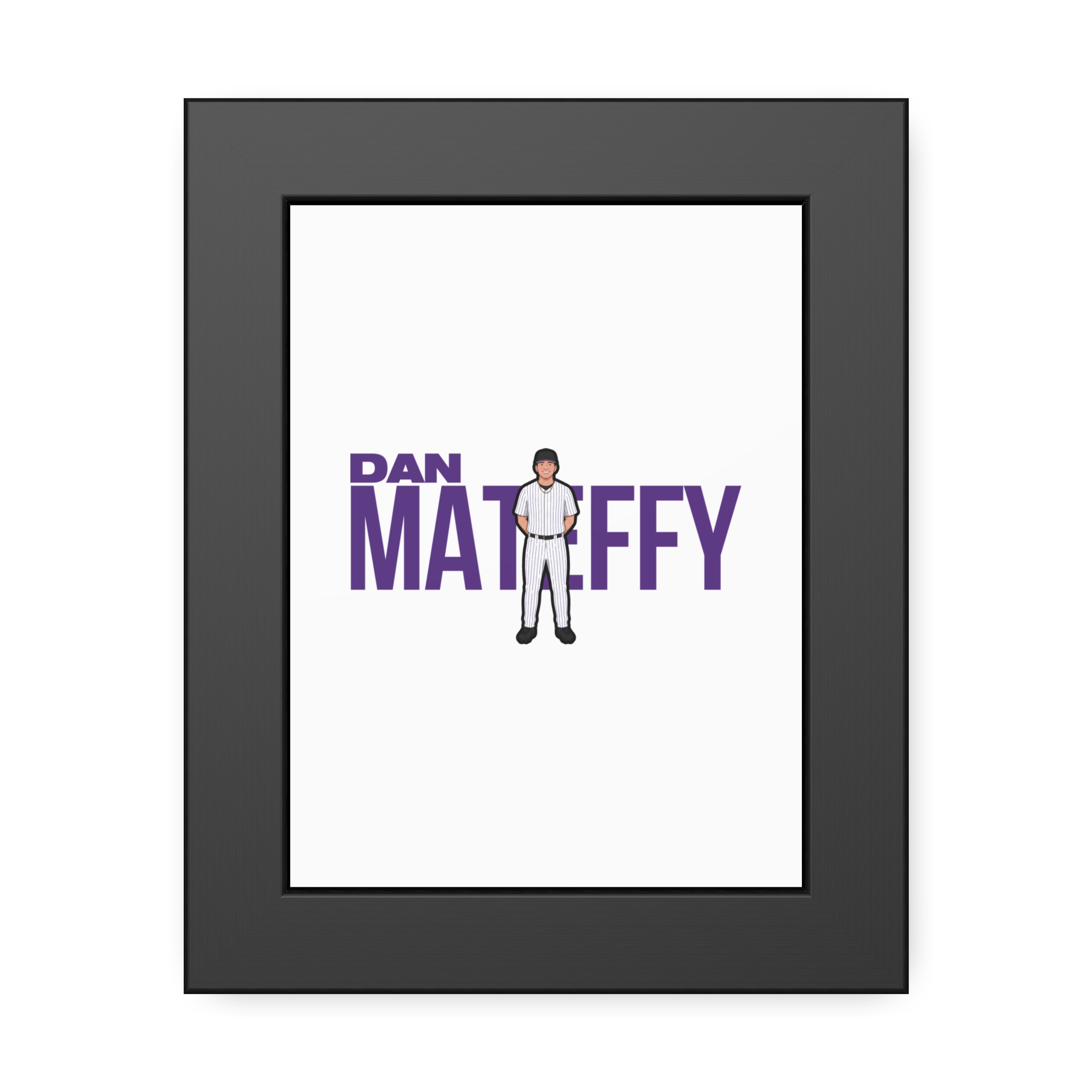 Framed Poster — character_player_name in Black