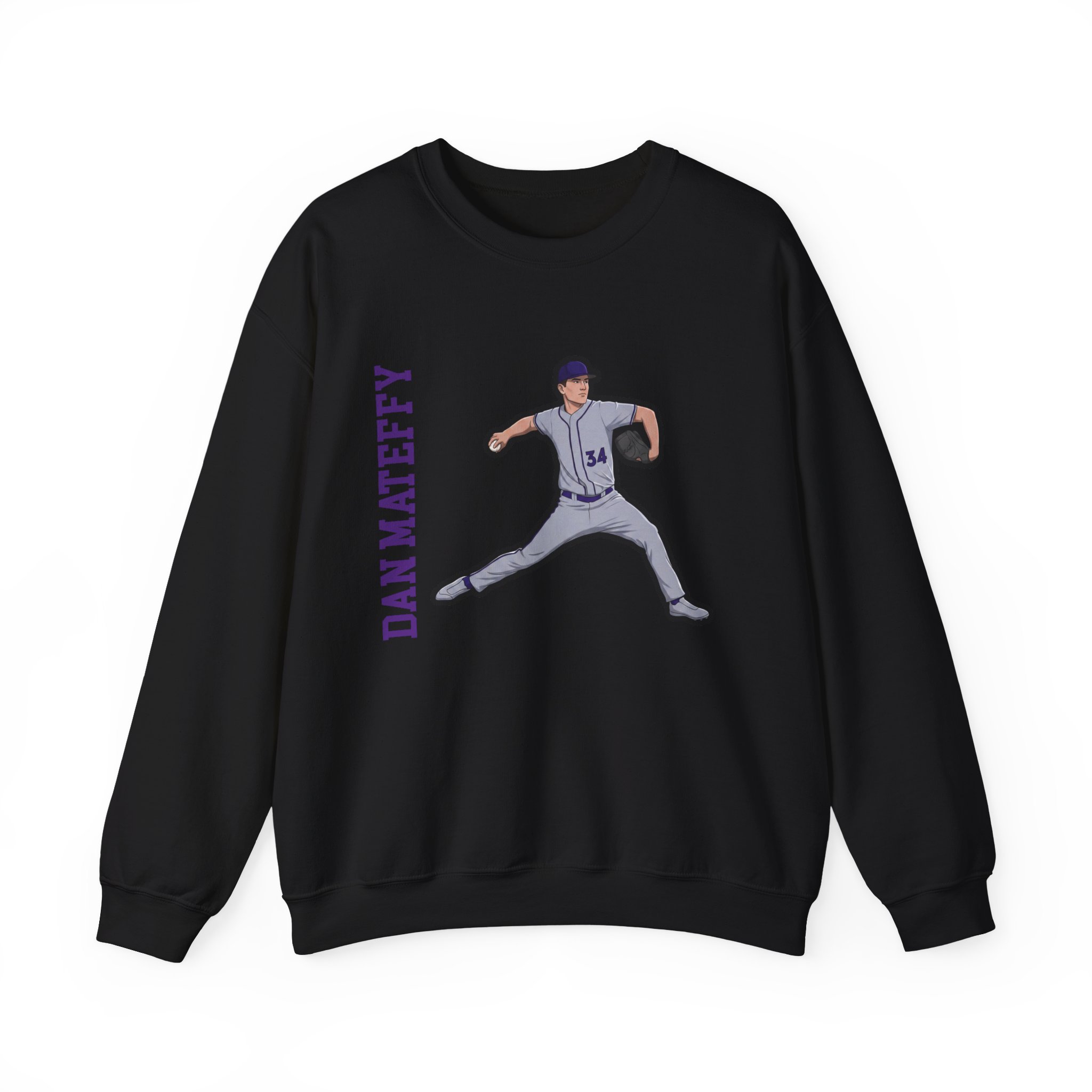 Crewneck Sweatshirt — character_name_vertical in Black