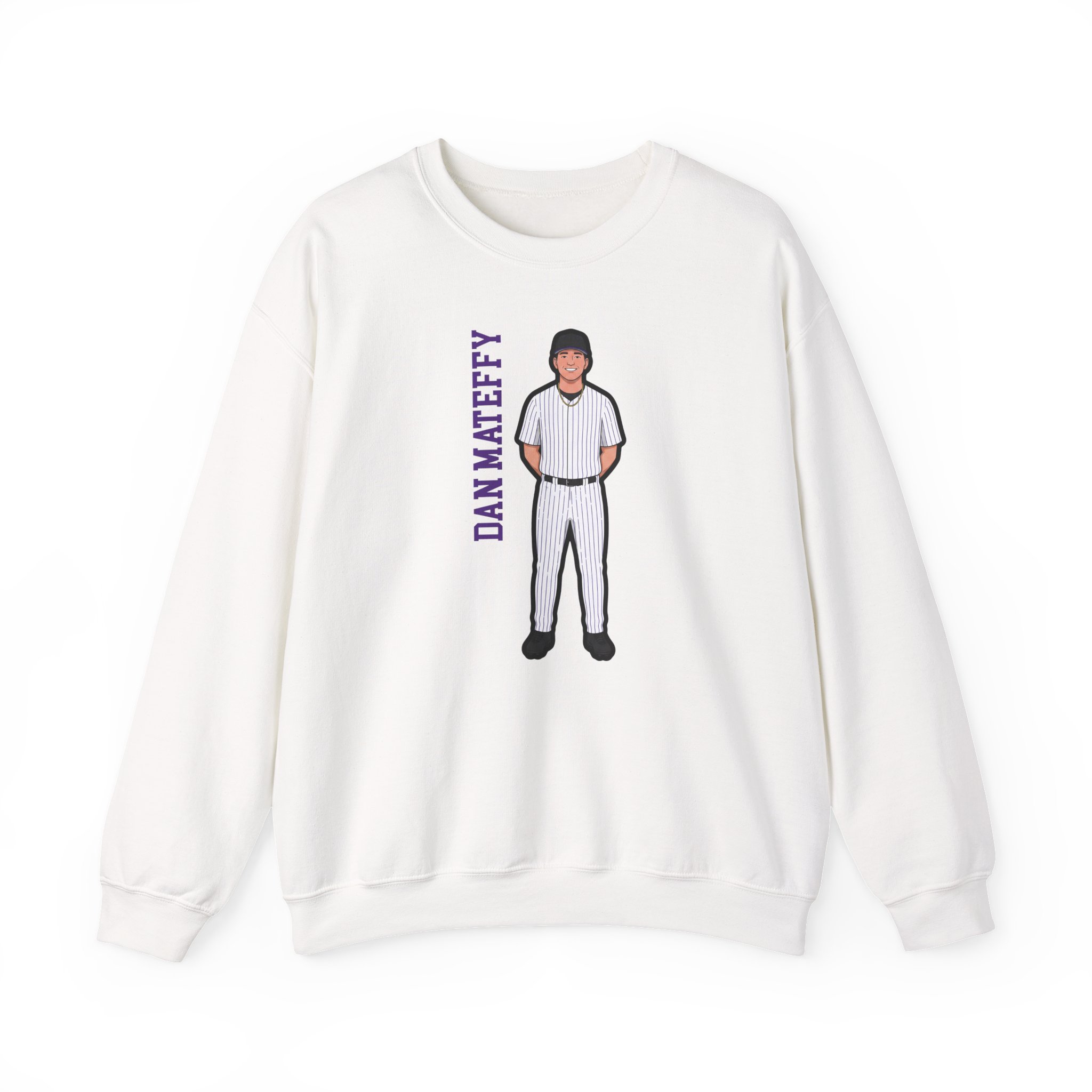 Crewneck Sweatshirt — character_name_vertical in White