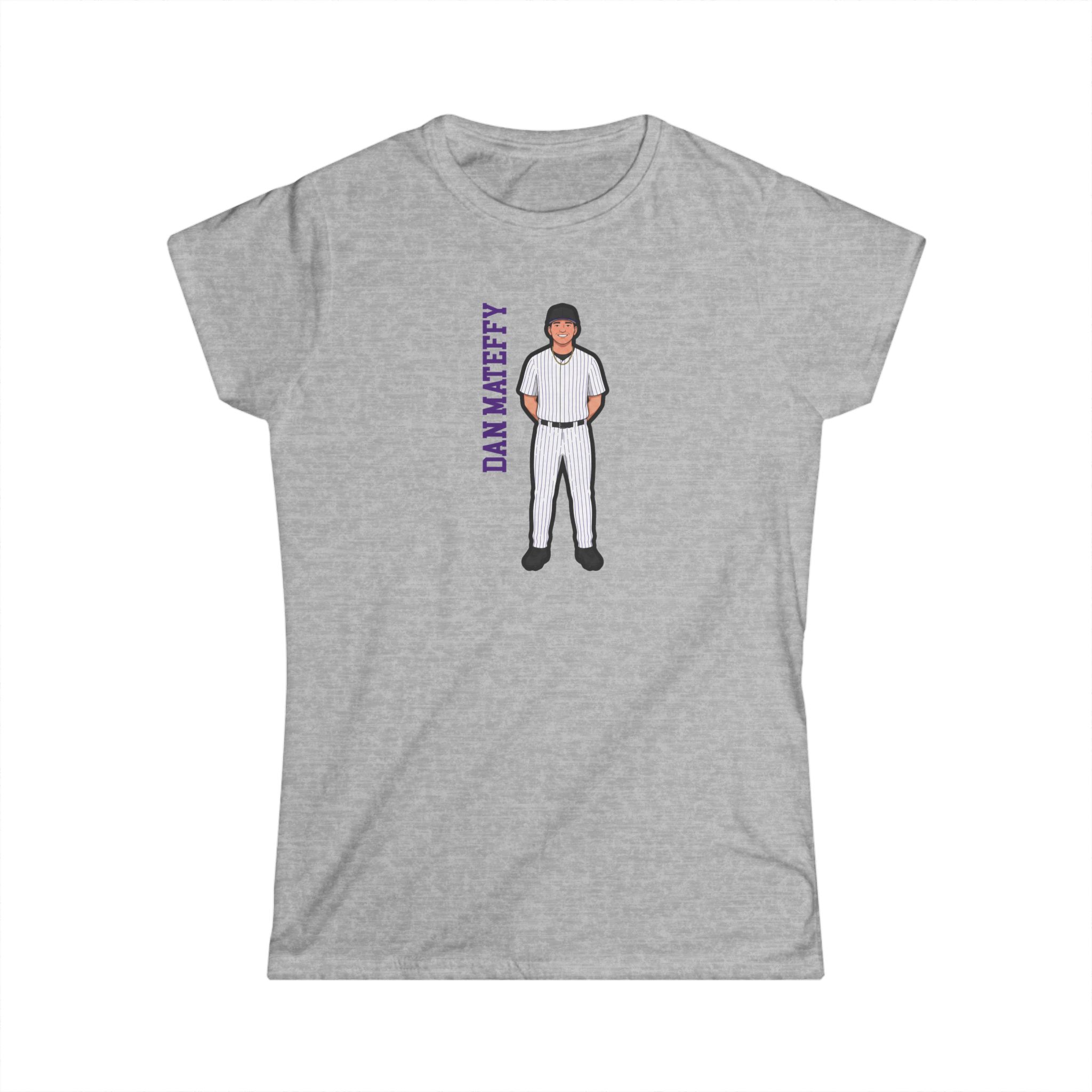 Women's Softstyle Tee — character_name_vertical in Grey
