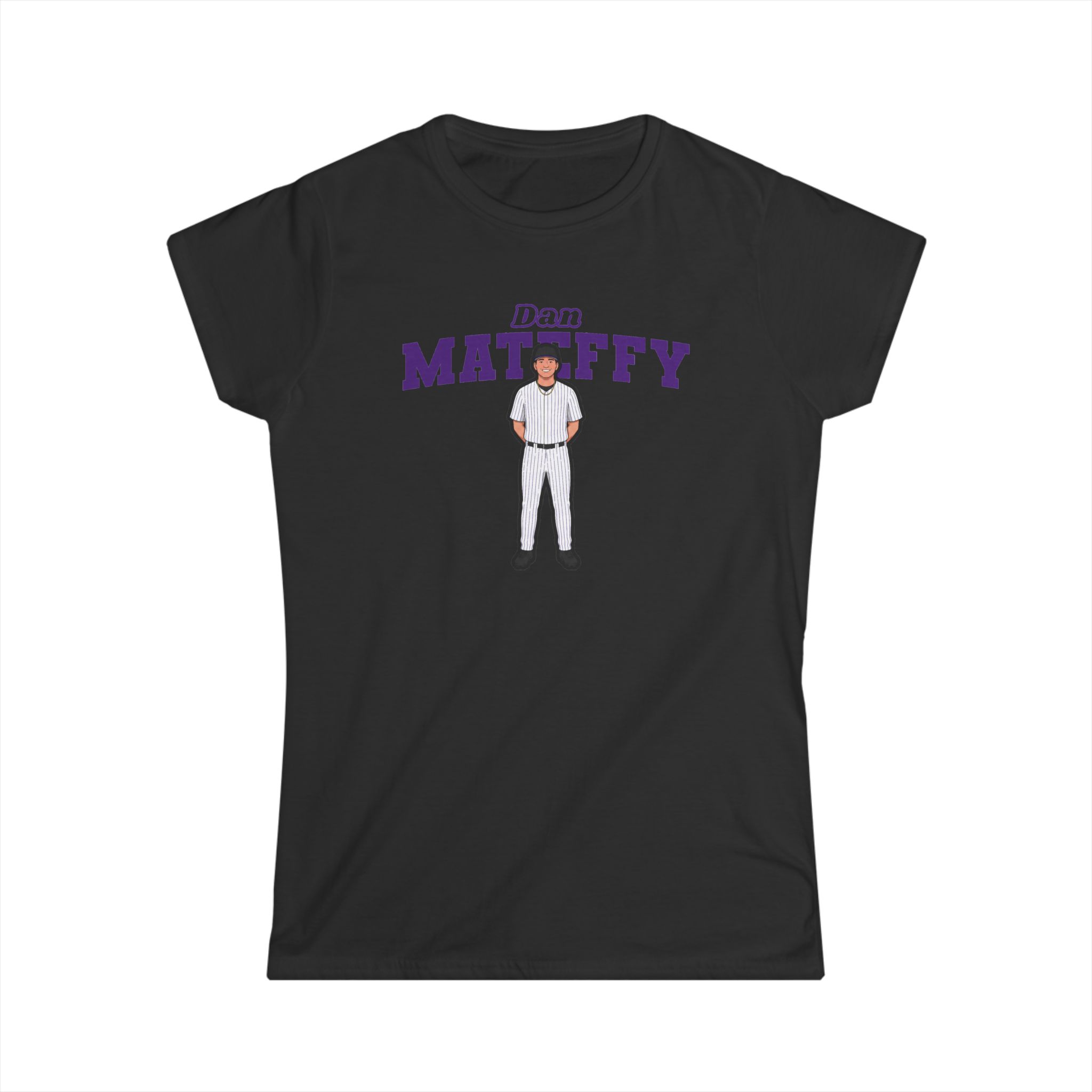 Women's Softstyle Tee — character_name_arch in Black