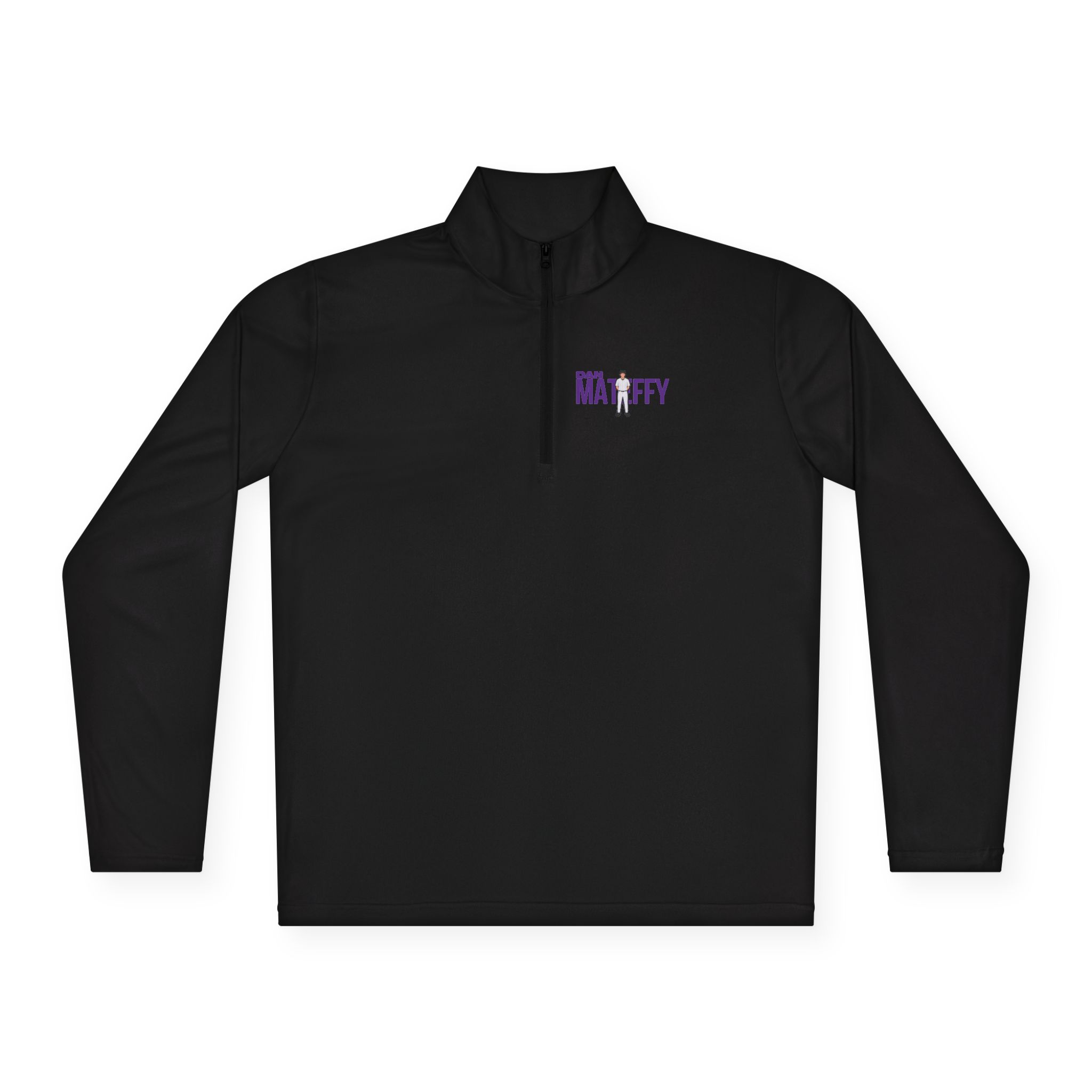 Q-Zip Pullover — character_player_name in Black