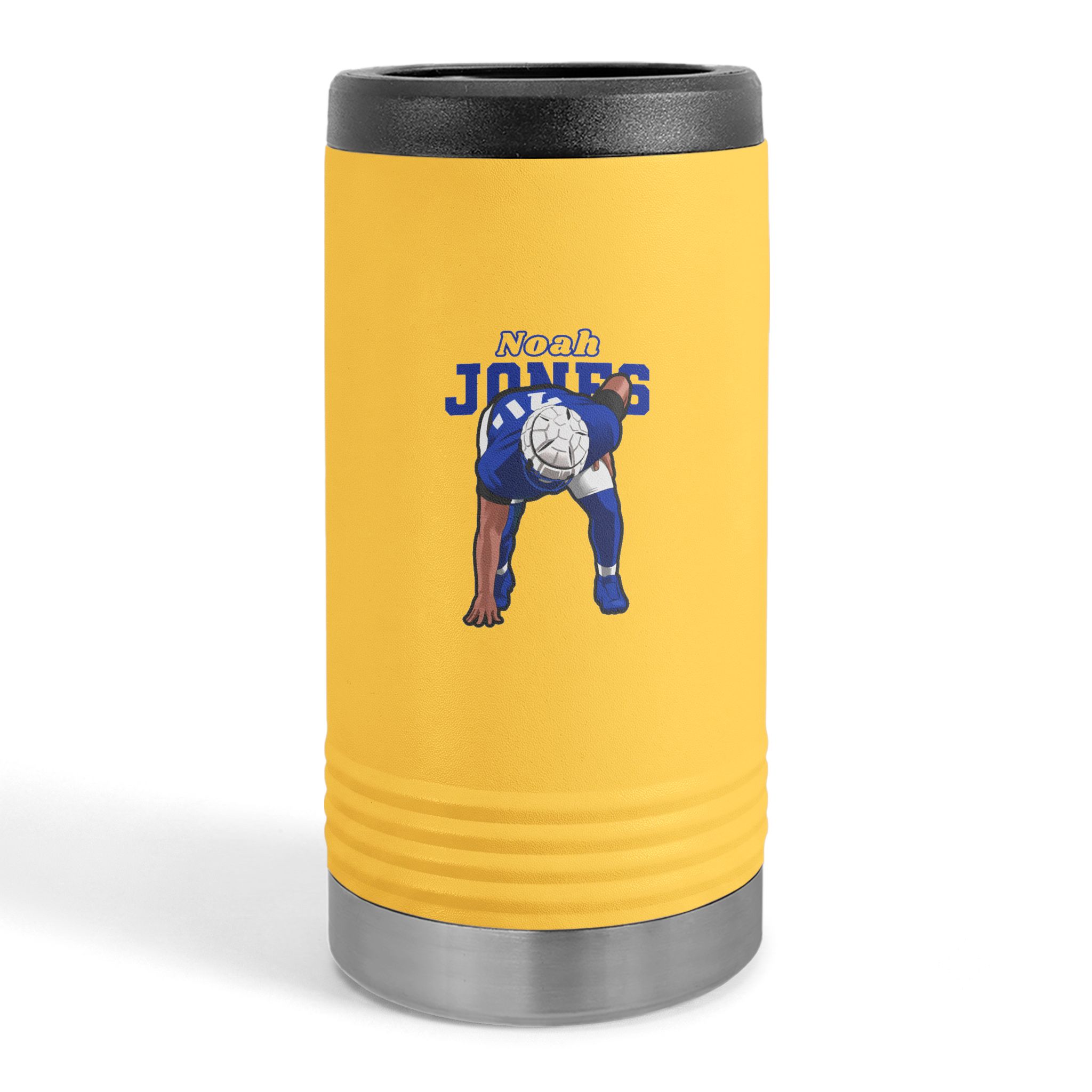 Slim Stainless Can Cooler — character_name_arch in Yellow