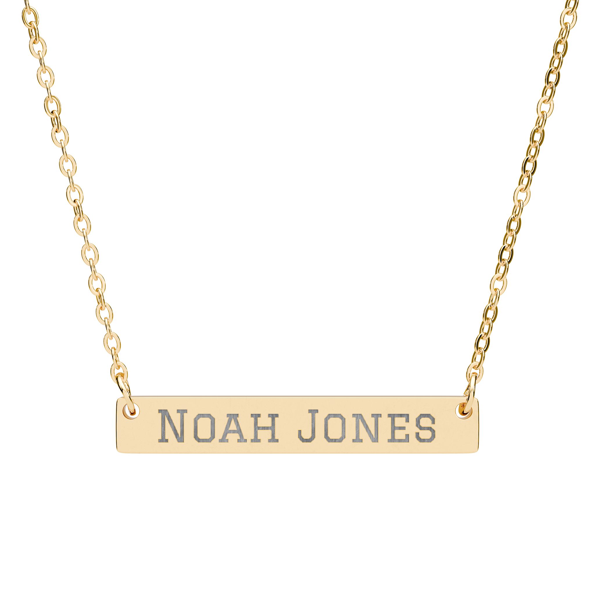 Engraved Bar Necklace — Classic in Gold