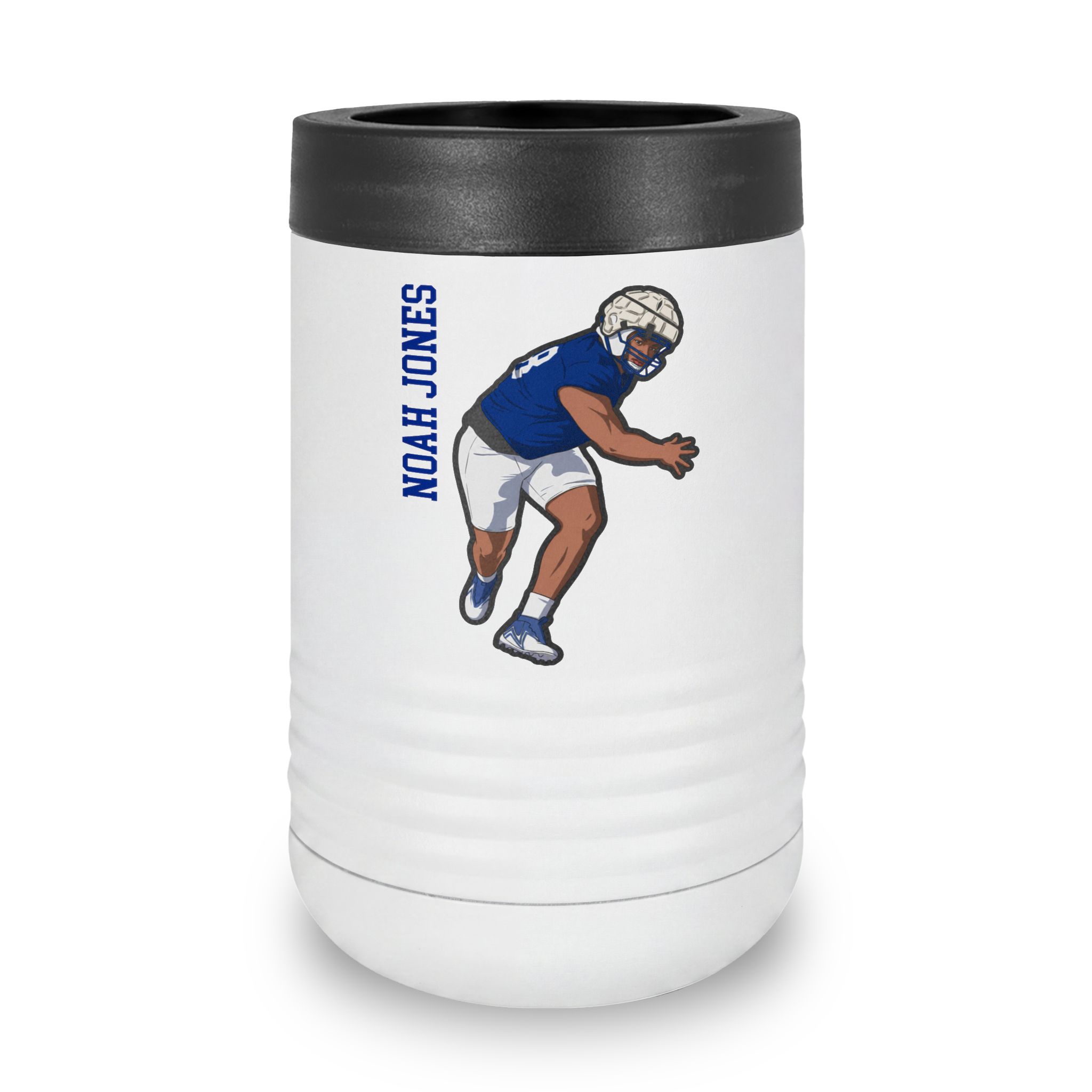 Stainless Can Cooler — character_name_vertical in White