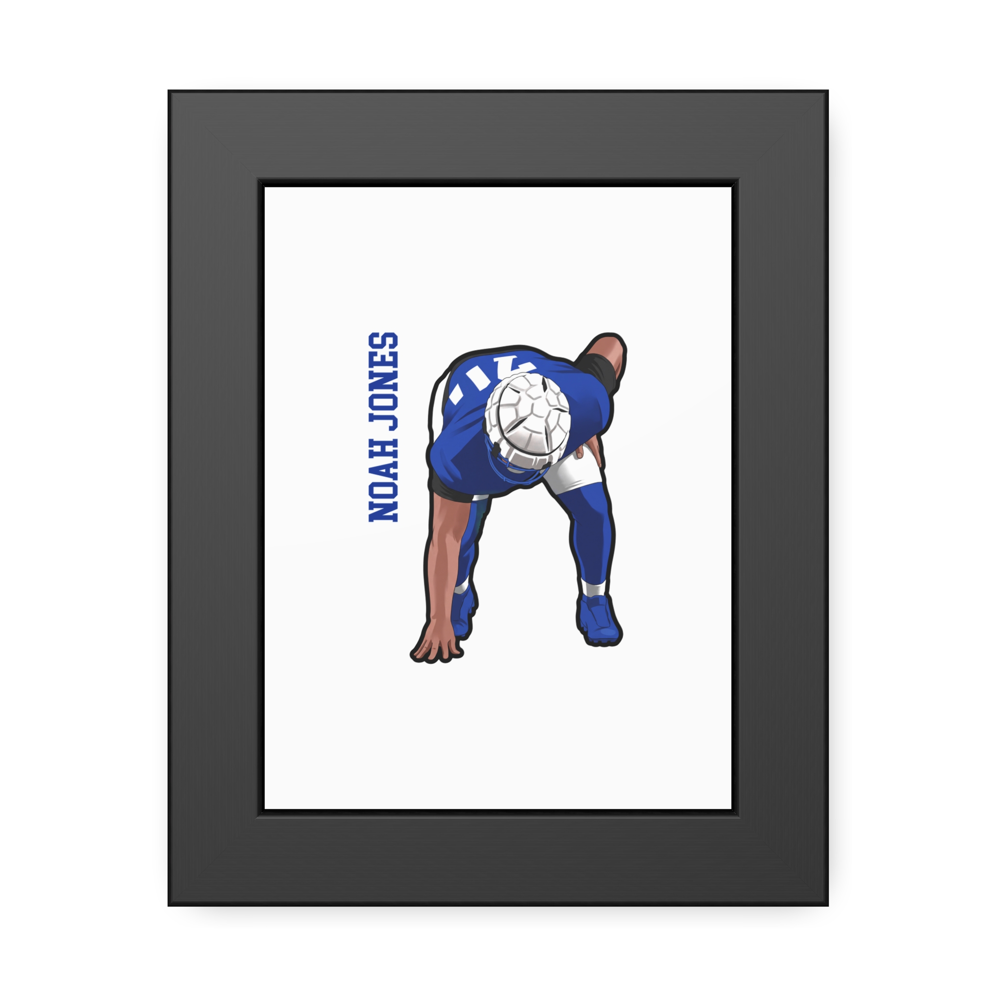 Framed Poster — character_name_vertical in Black