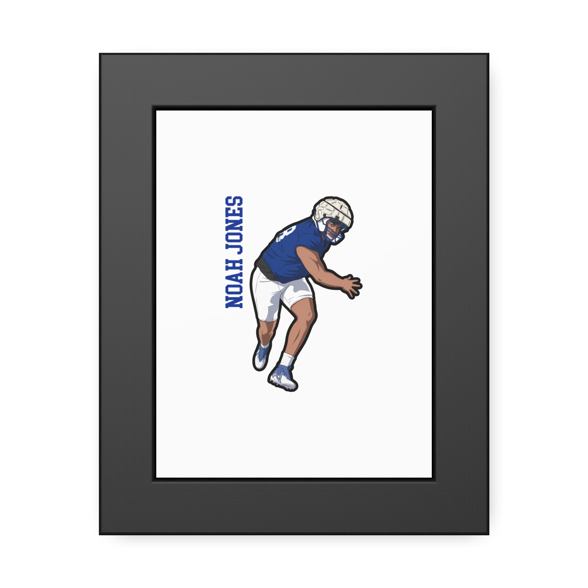 Framed Poster — character_name_vertical in Black