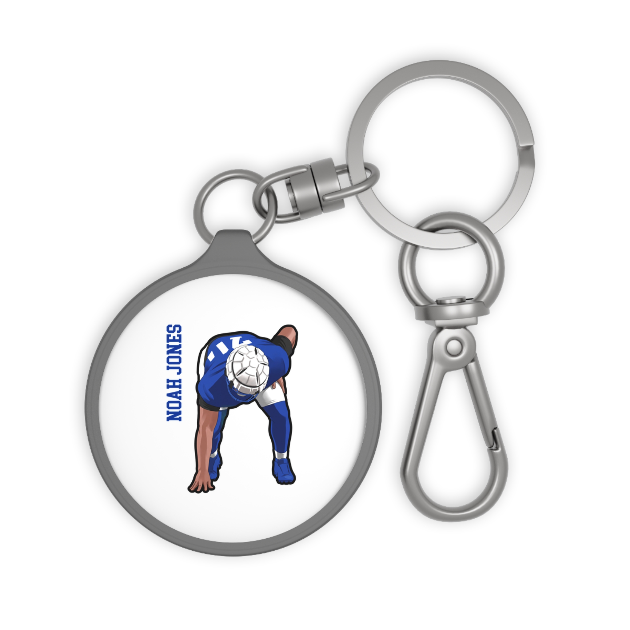 Keychain — character_name_vertical in Grey
