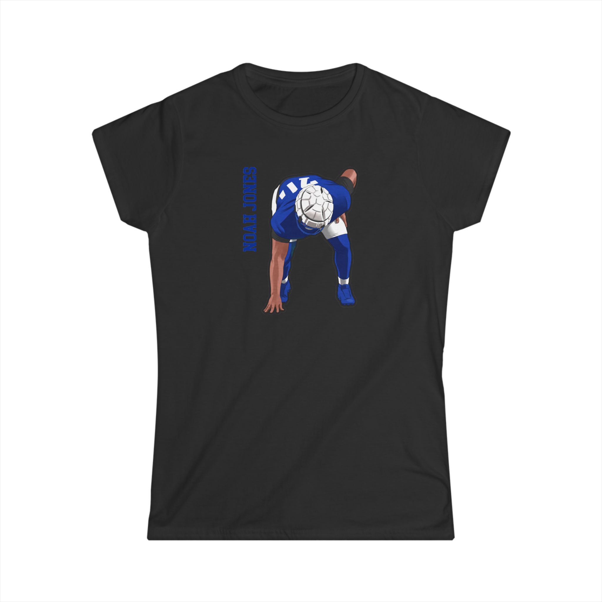 Women's Softstyle Tee — character_name_vertical in Black