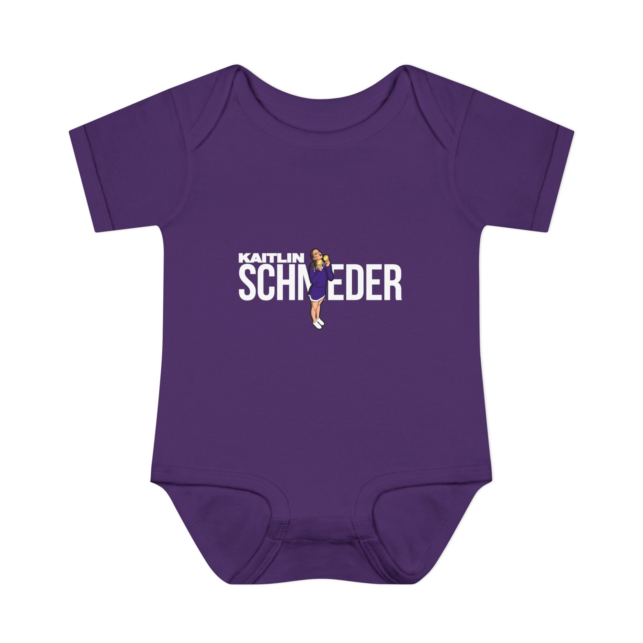 Baby Onesie — character_player_name in Purple