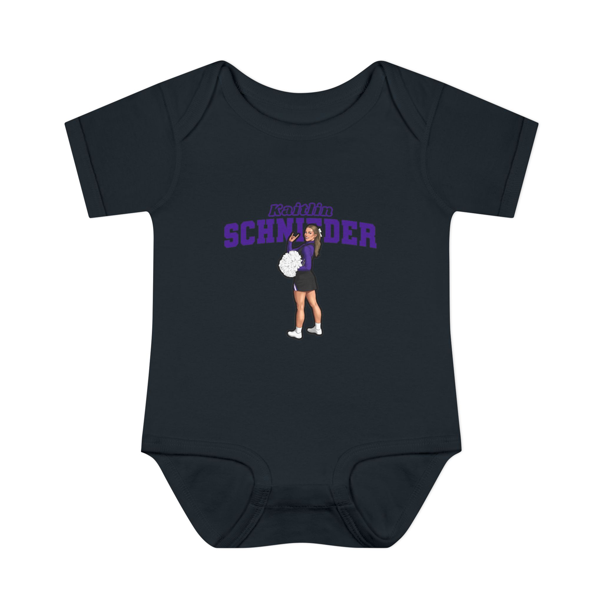 Baby Onesie — character_name_arch in Black