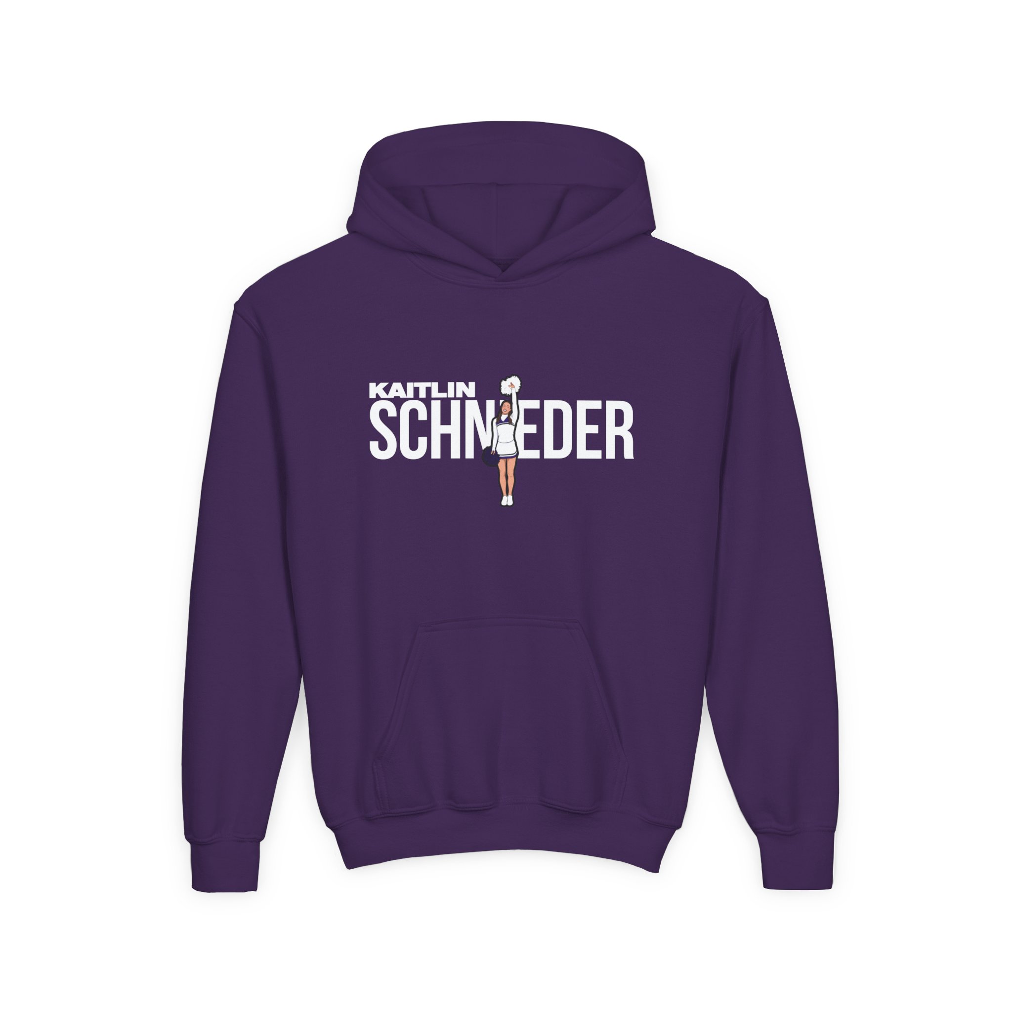 Youth Hoodie — character_player_name in Purple