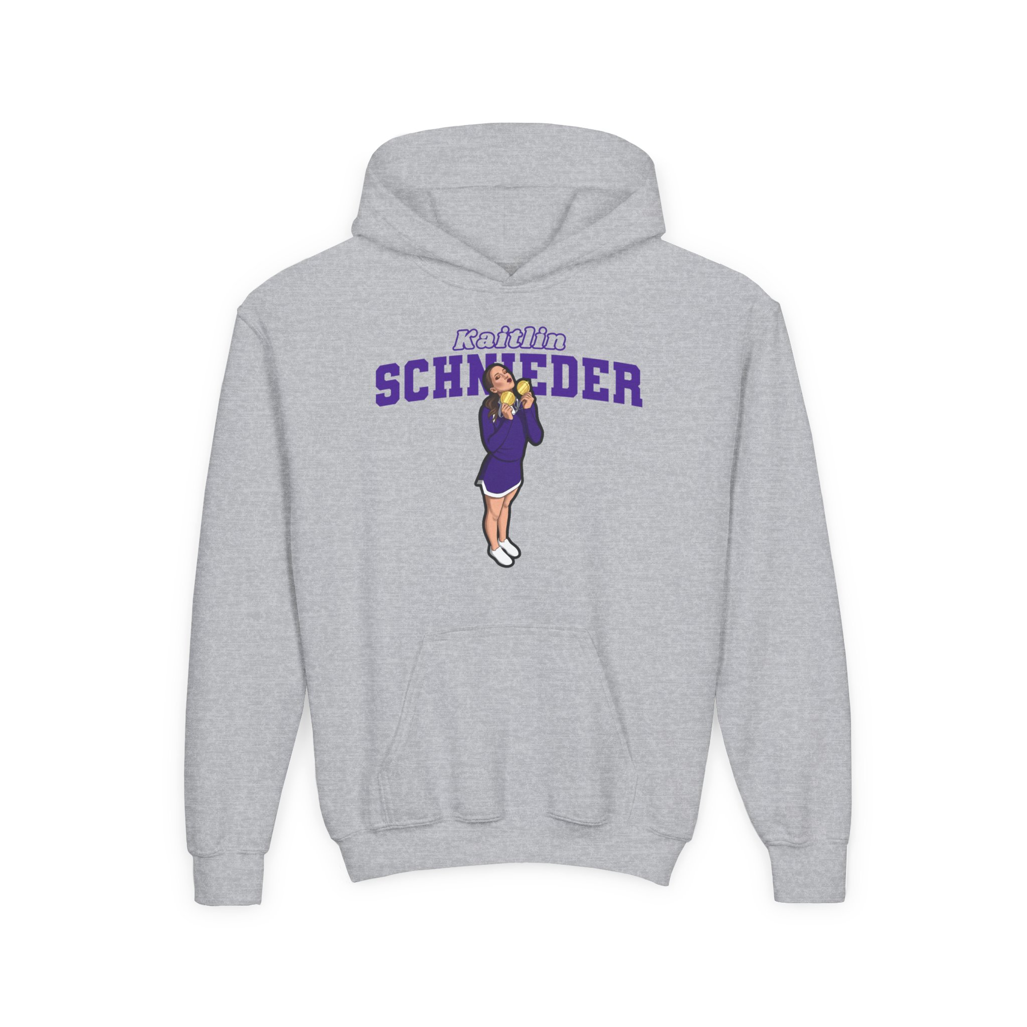 Youth Hoodie — character_name_arch in Grey