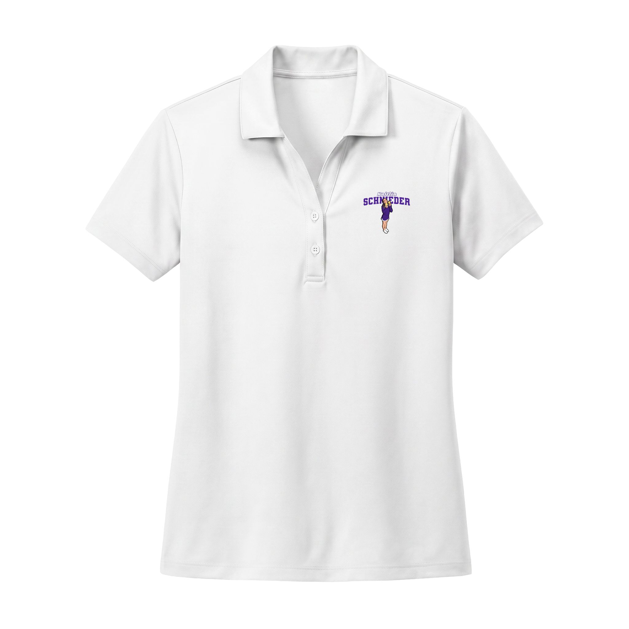 Women's Polo — character_name_arch in White