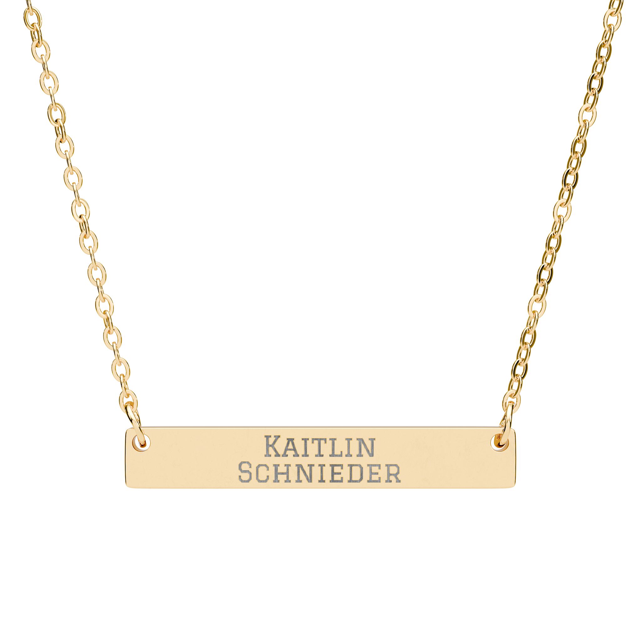 Engraved Bar Necklace — Classic in Gold