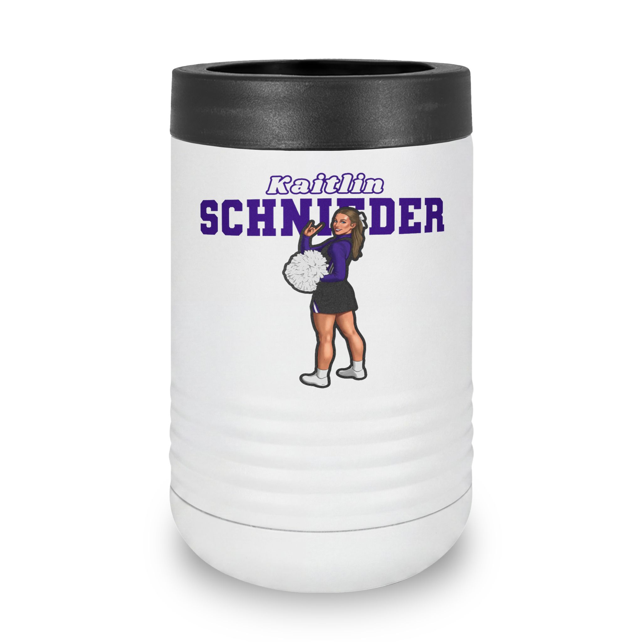 Stainless Can Cooler — character_name_arch in White