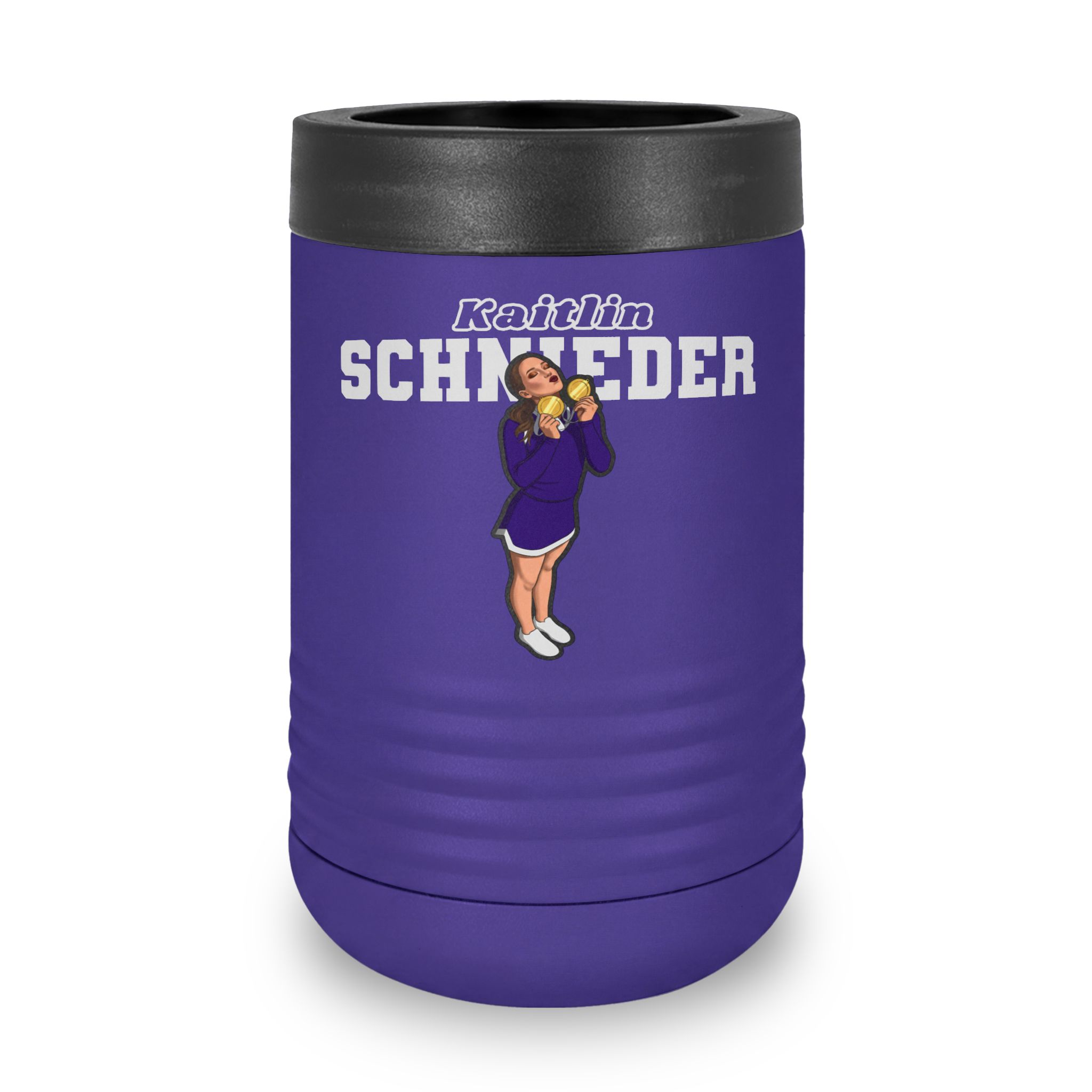 Stainless Can Cooler — character_name_arch in Purple