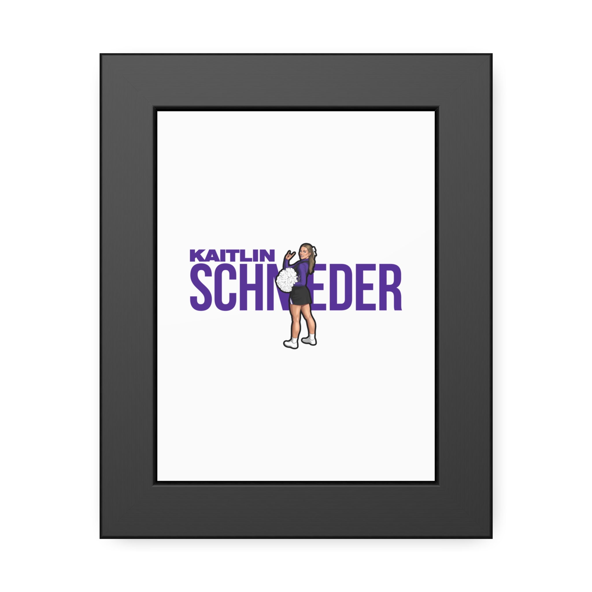 Framed Poster — character_player_name in Black