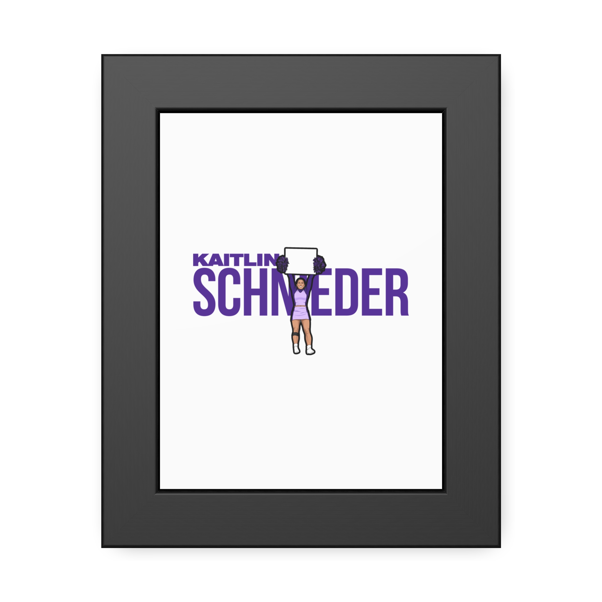 Framed Poster — character_player_name in Black