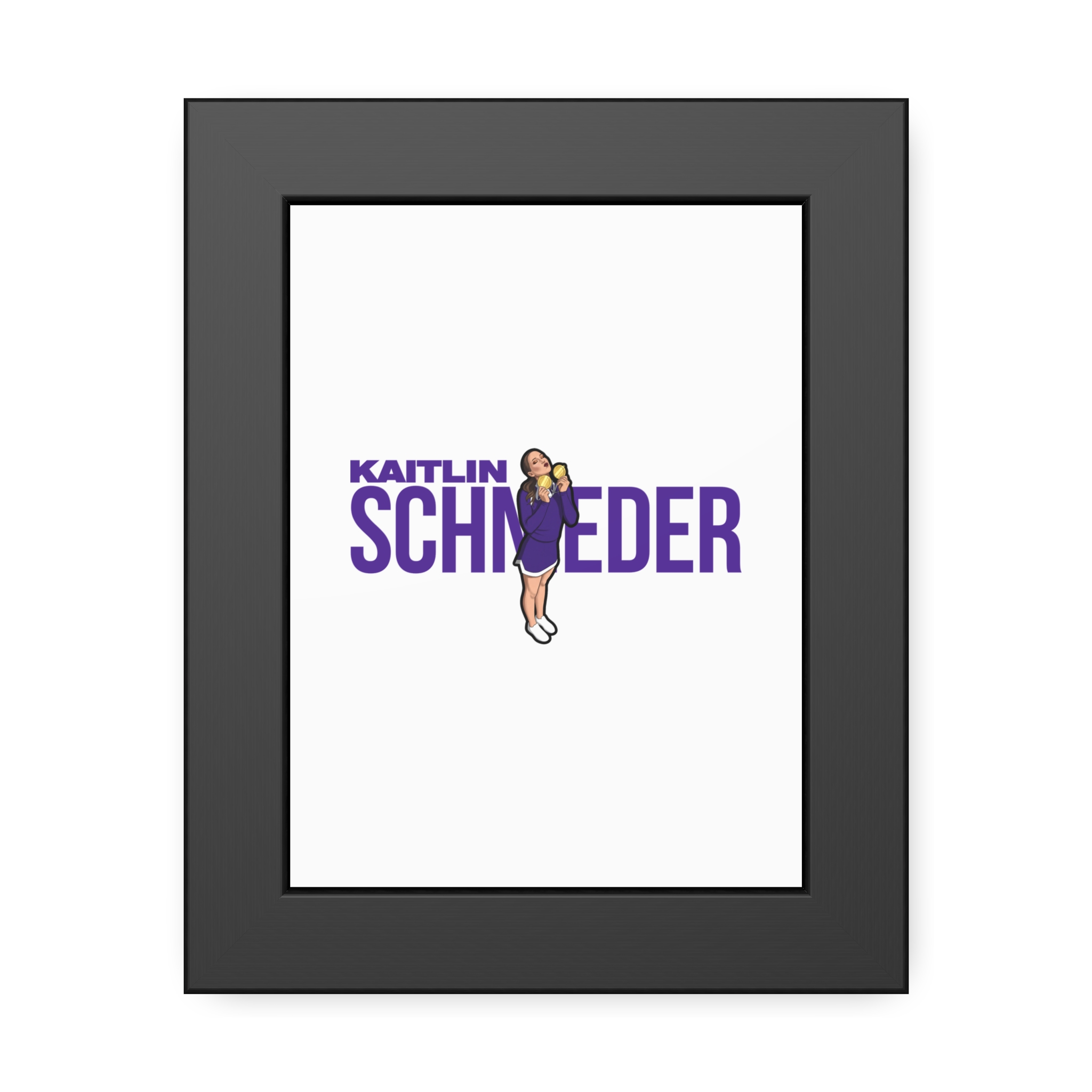 Framed Poster — character_player_name in Black