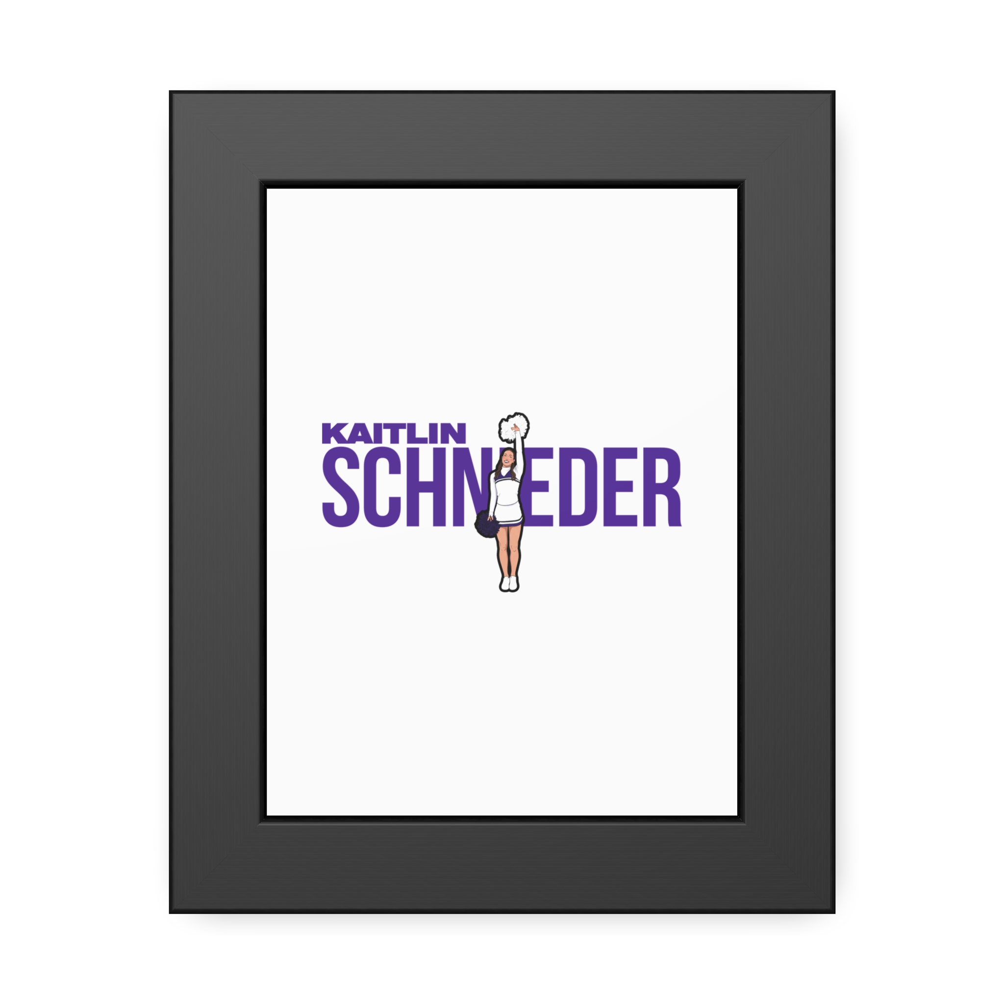 Framed Poster — character_player_name in Black