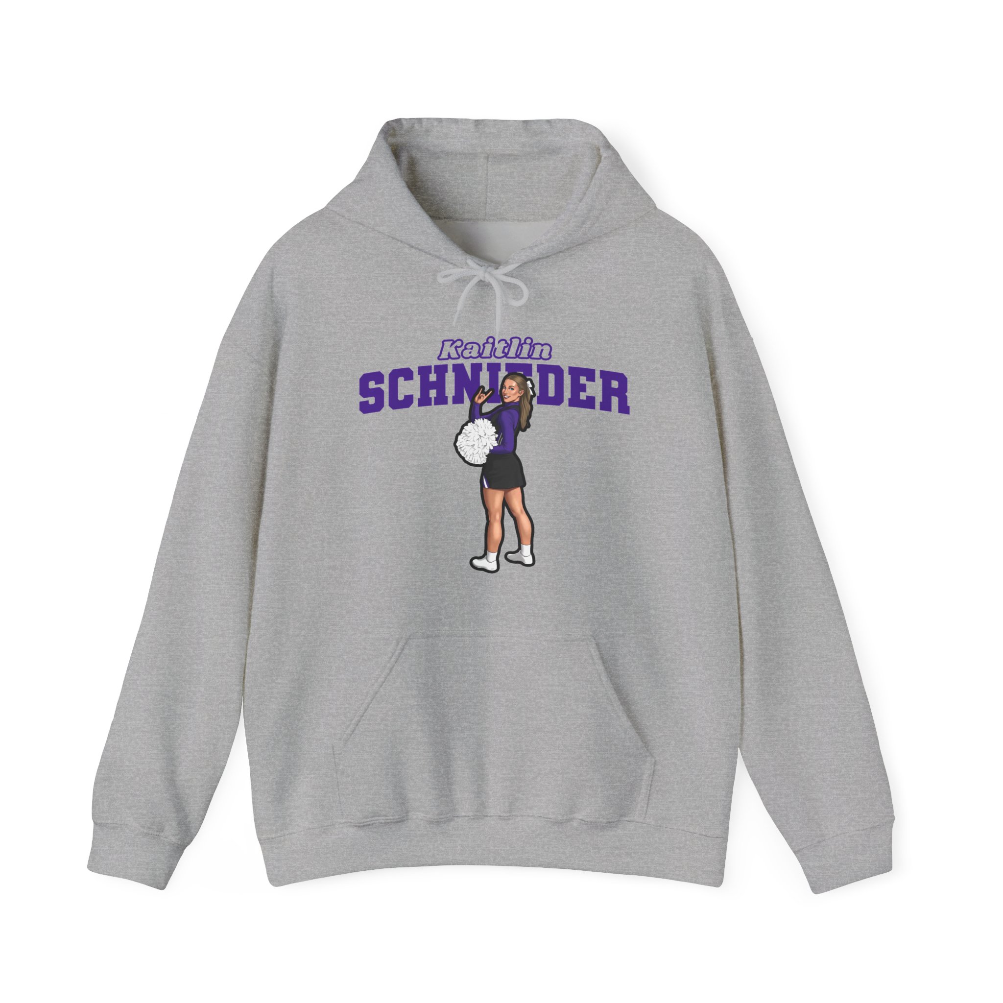 Hoodie — character_name_arch in Grey