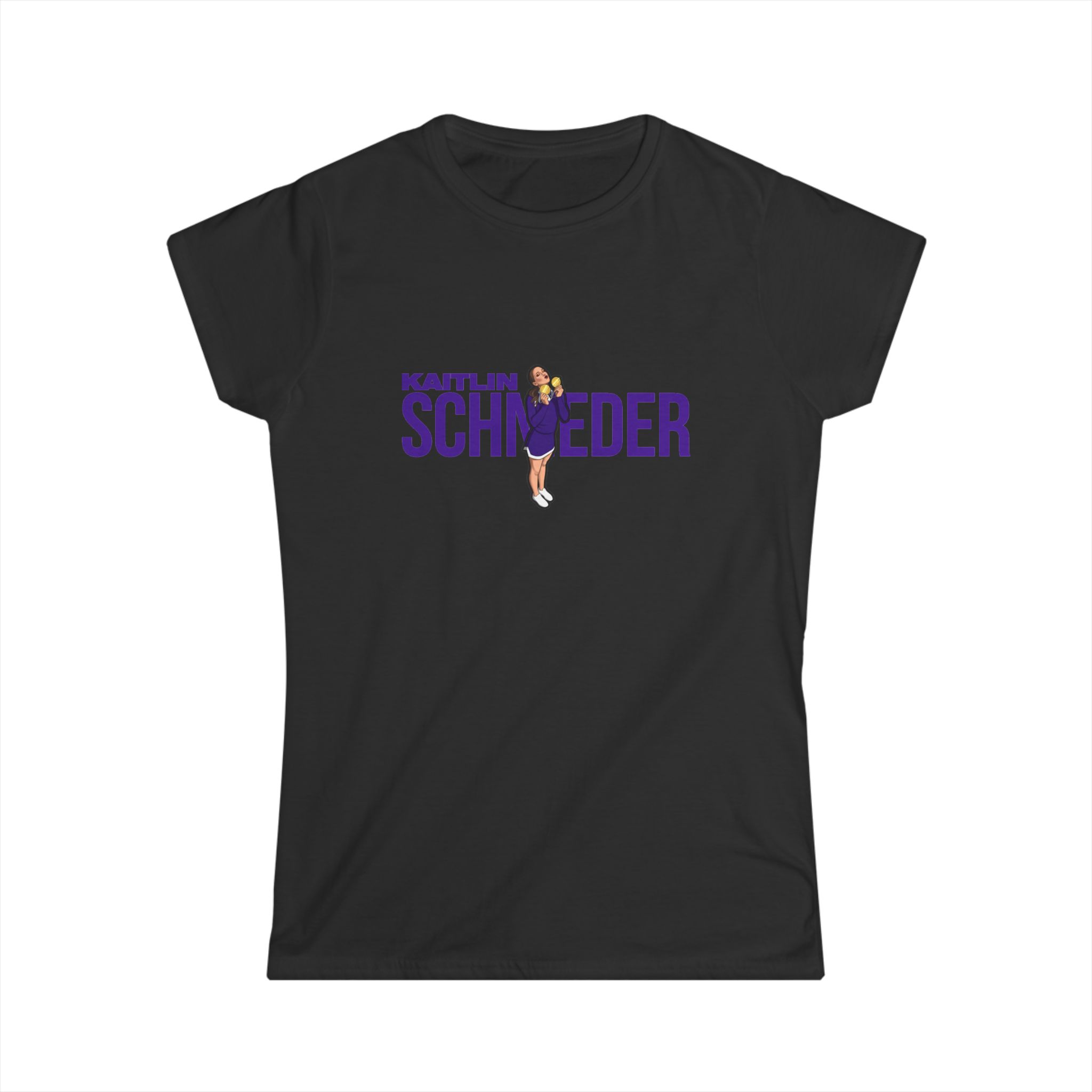 Women's Softstyle Tee — character_player_name in Black