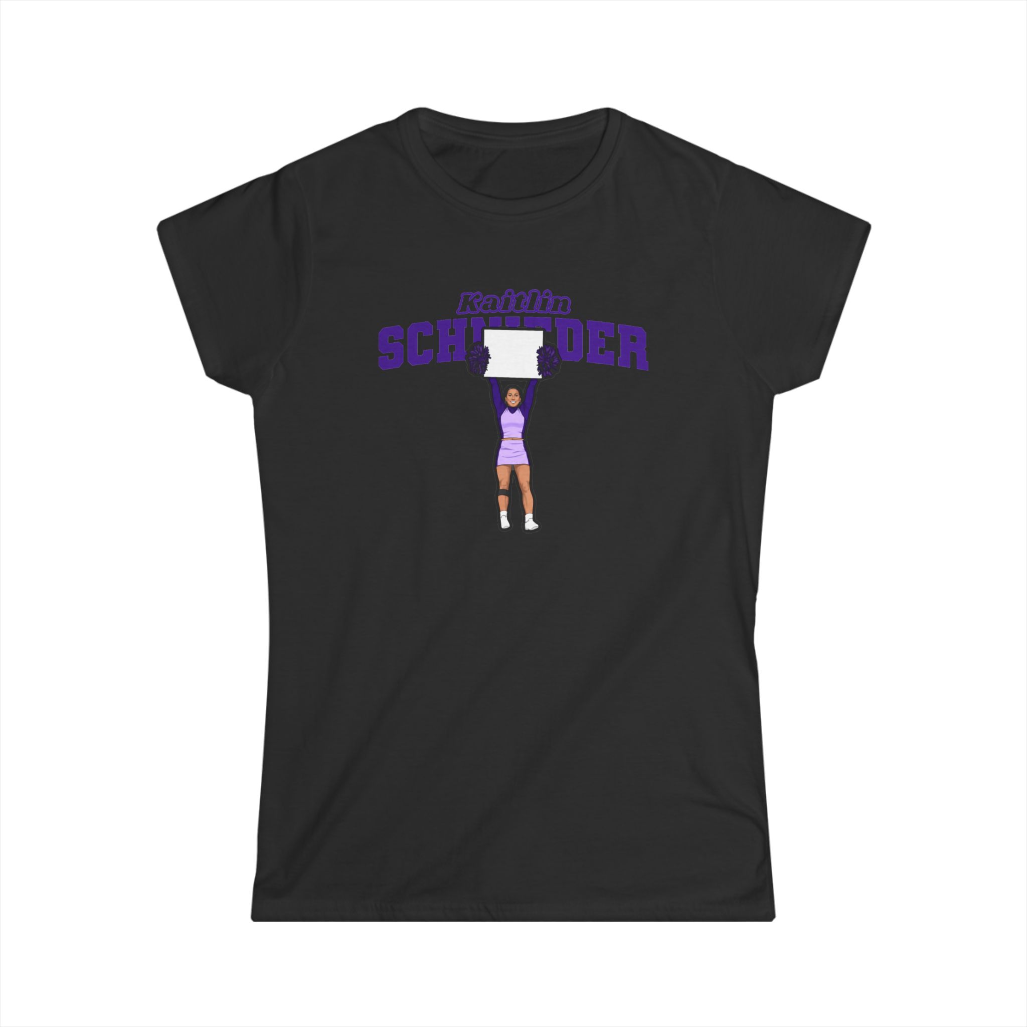 Women's Softstyle Tee — character_name_arch in Black