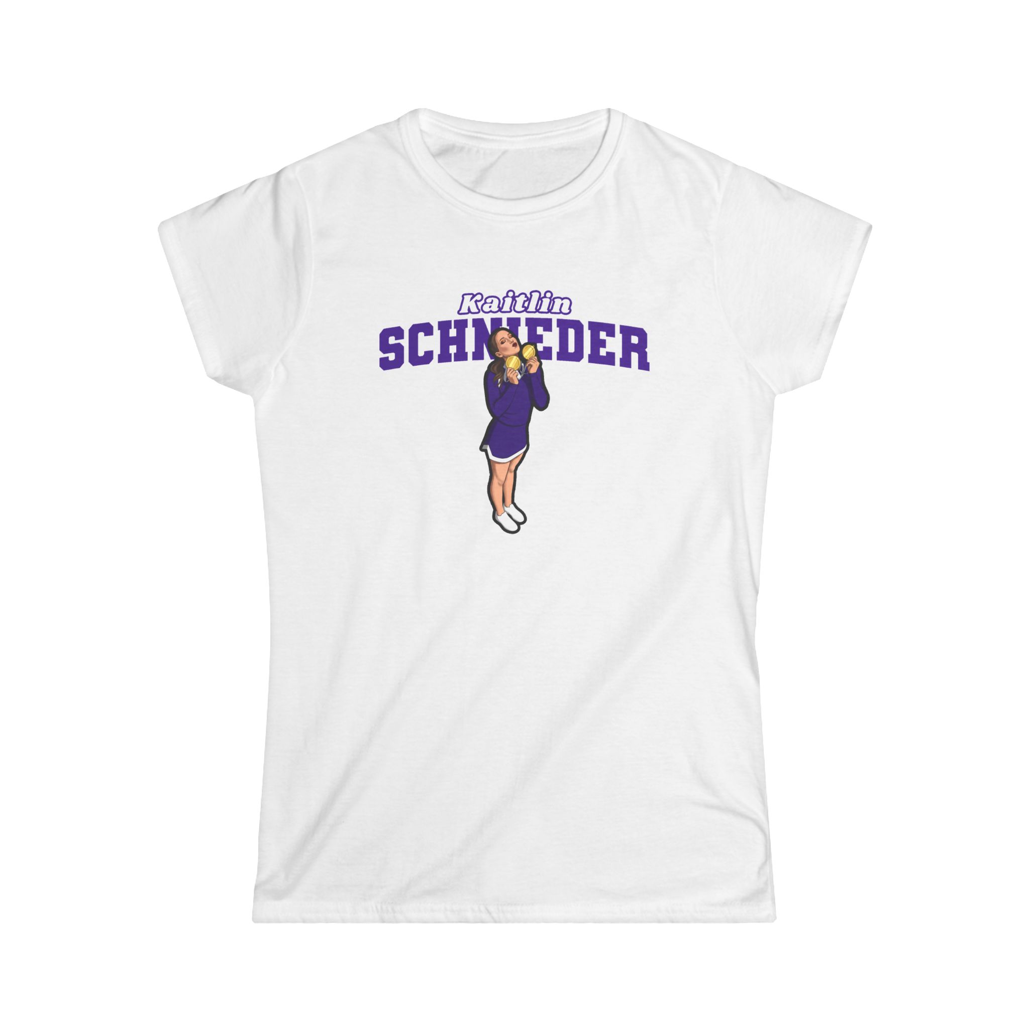 Women's Softstyle Tee — character_name_arch in White