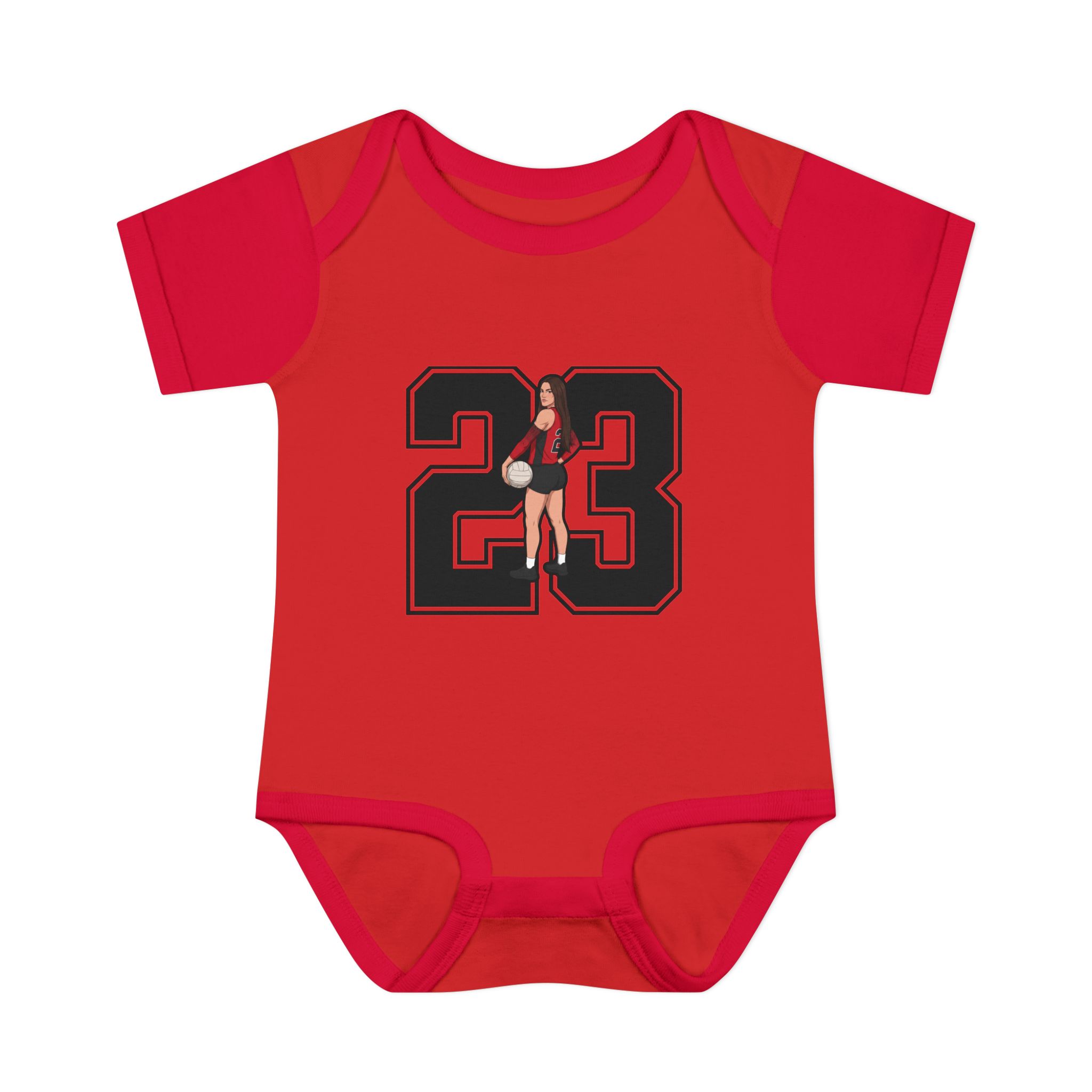 Baby Onesie — character_number in Red