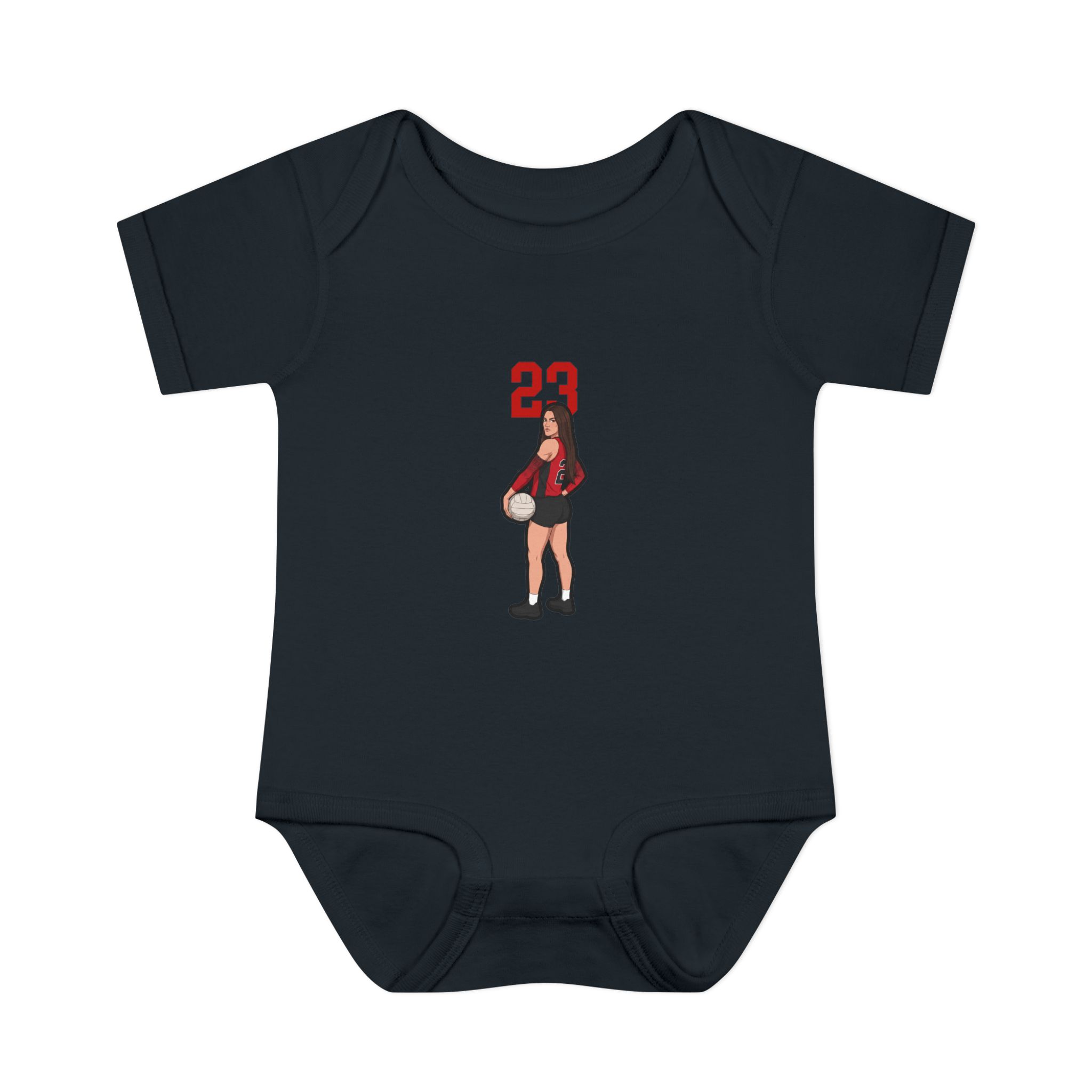Baby Onesie — character_number_top in Black