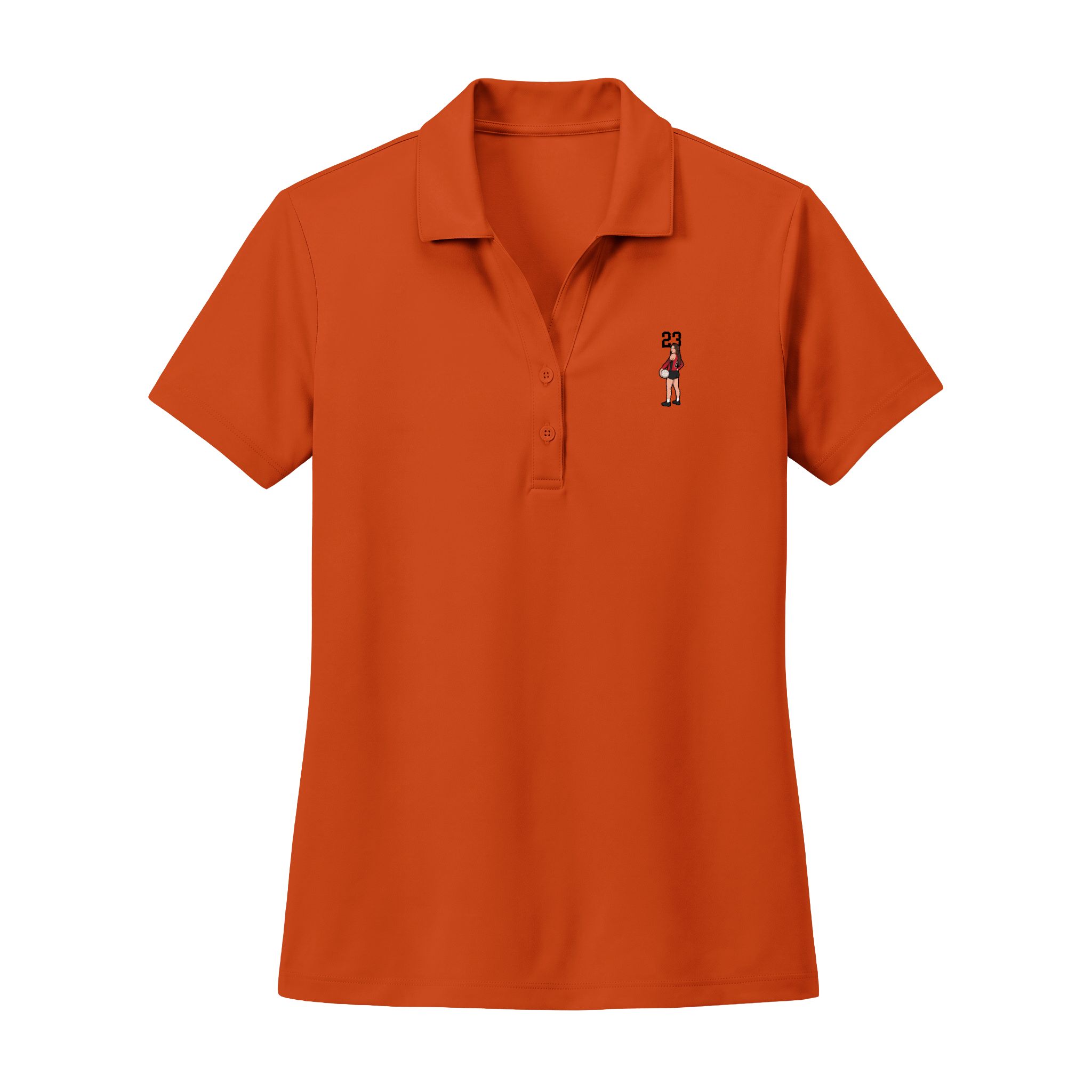 Women's Polo — character_number_top in Orange