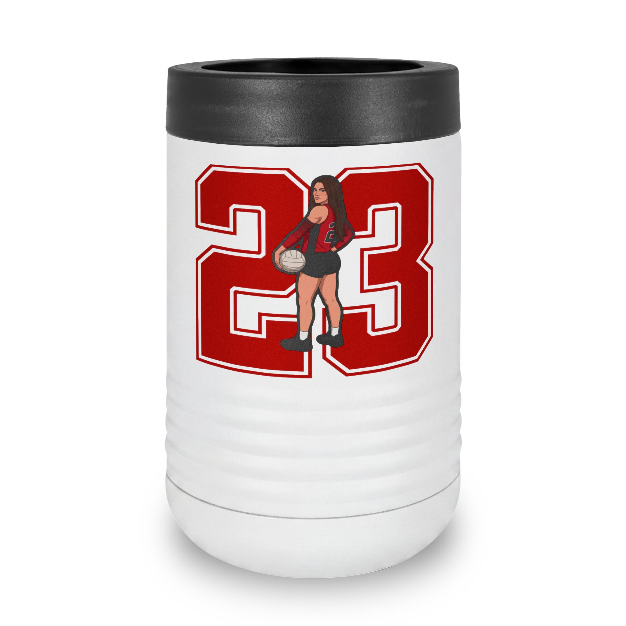 Stainless Can Cooler — character_number in White