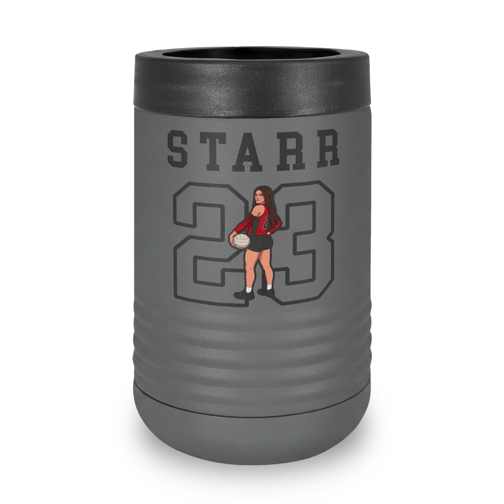 Stainless Can Cooler — character_shirsey in Grey