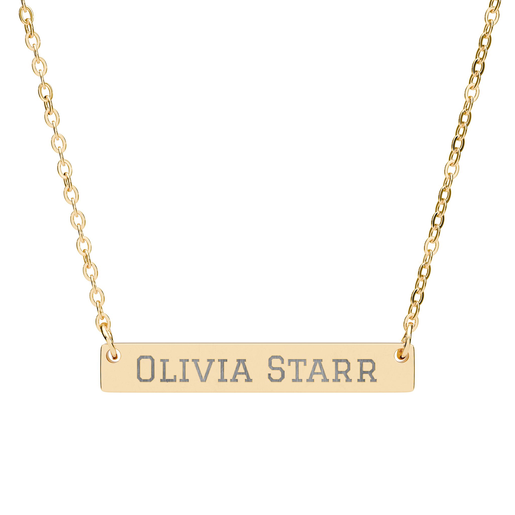 Engraved Bar Necklace — Classic in Gold