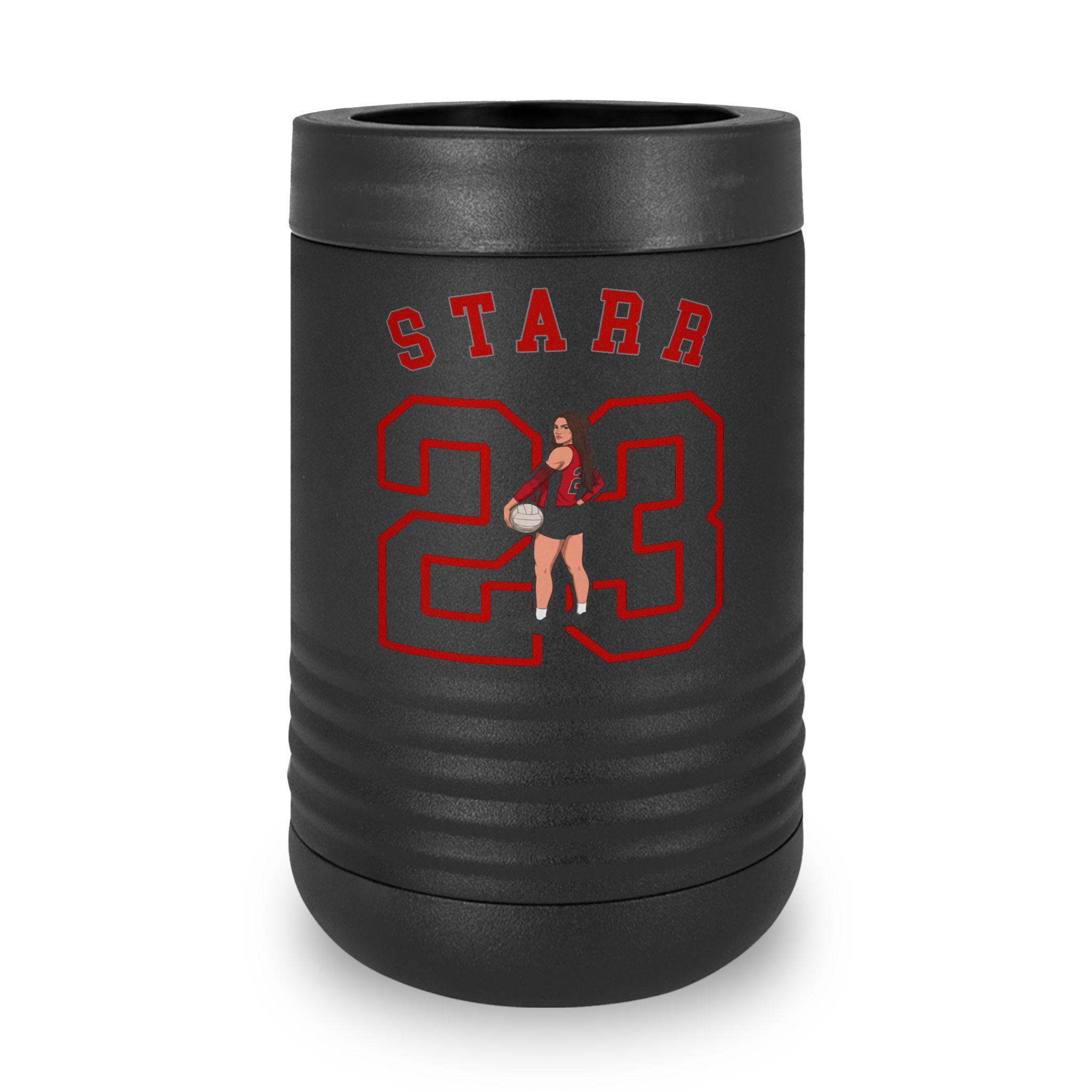 Stainless Can Cooler — character_shirsey_arch in Black