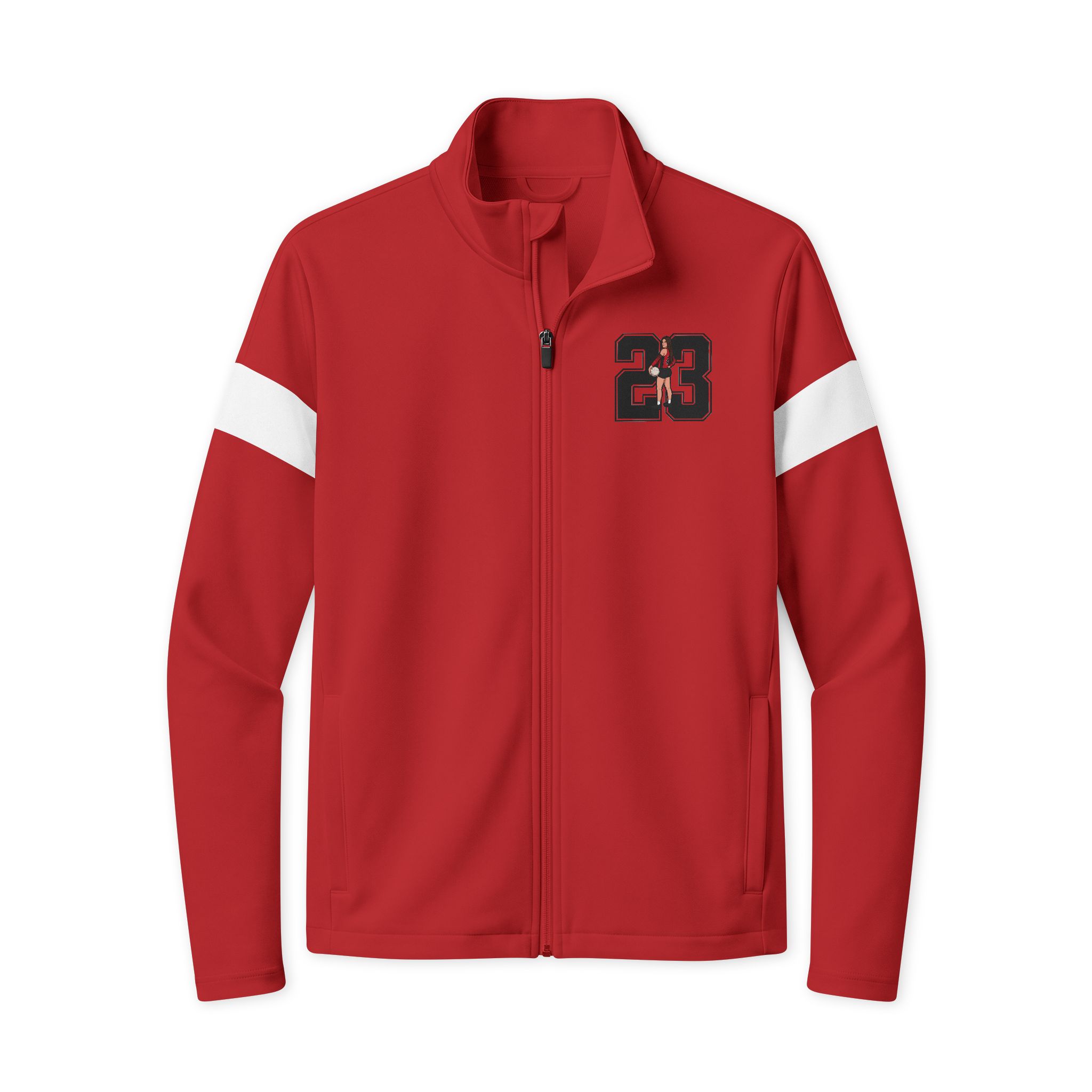 Travel Full-Zip Jacket — character_number in Deep Red/ White