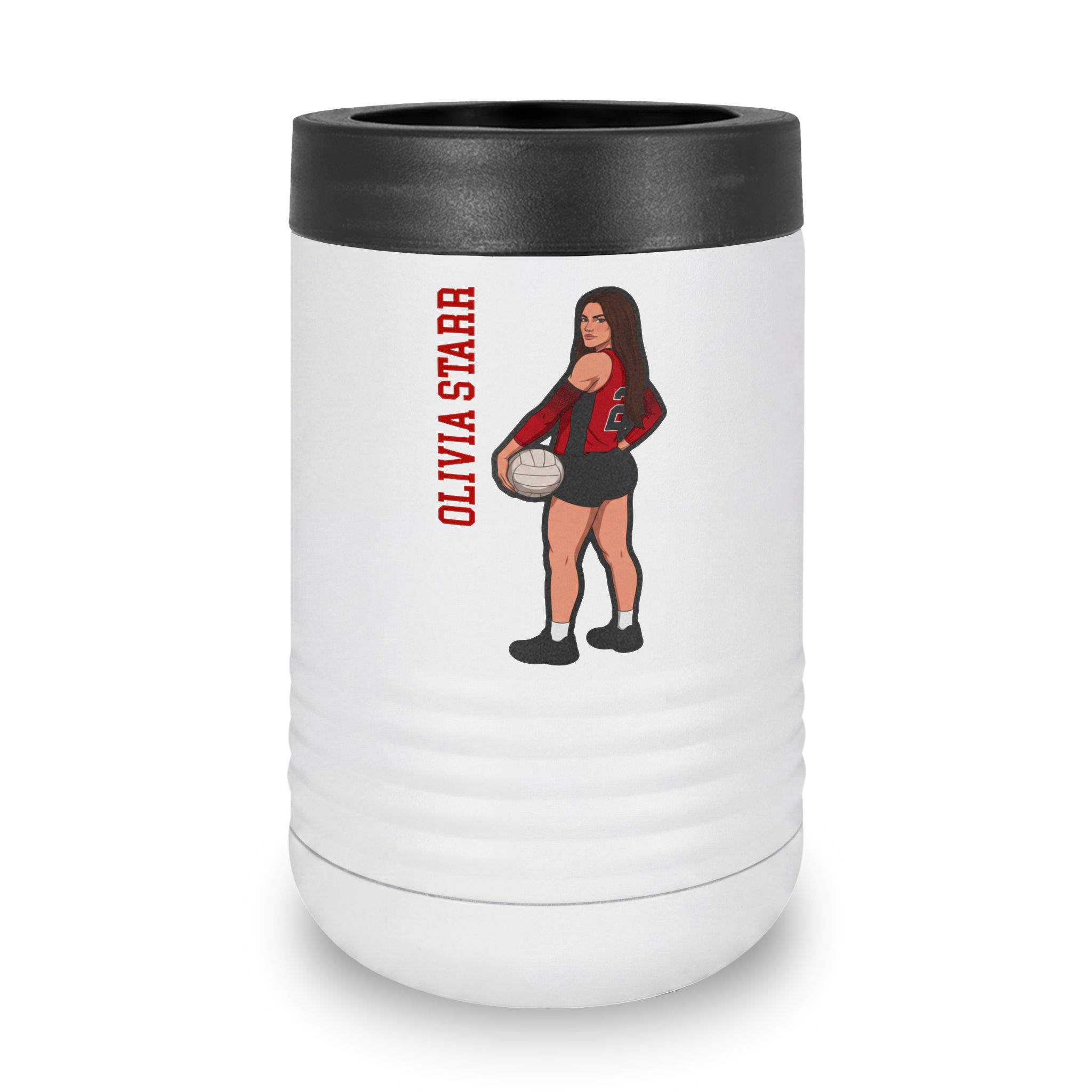 Stainless Can Cooler — character_name_vertical in White