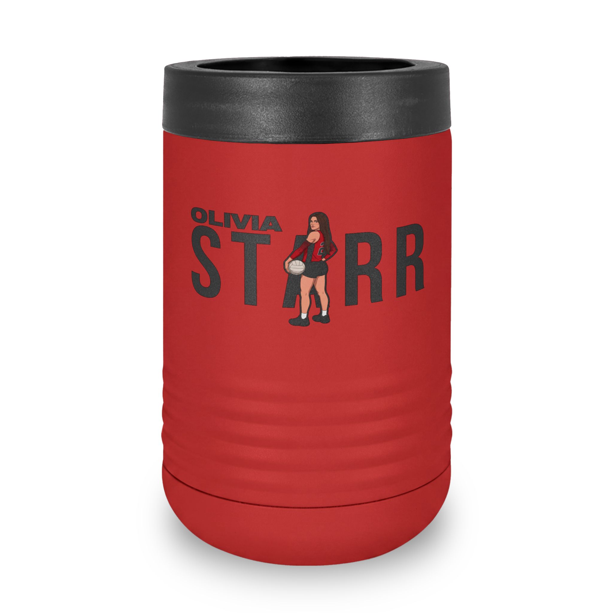 Stainless Can Cooler — character_player_name in Red